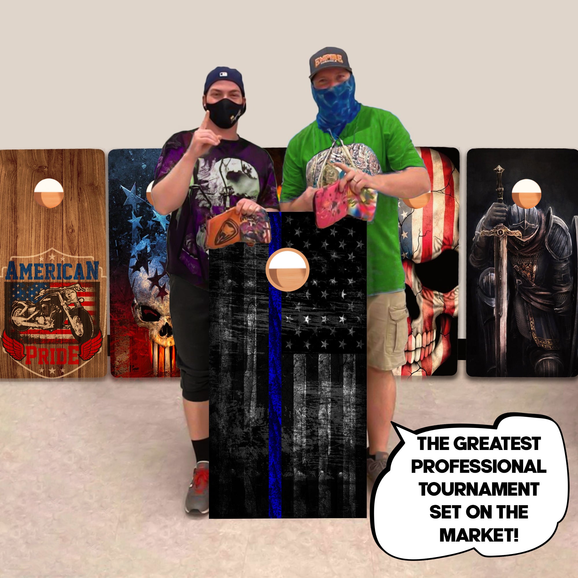 Dark Blue Line Professional Cornhole Boards