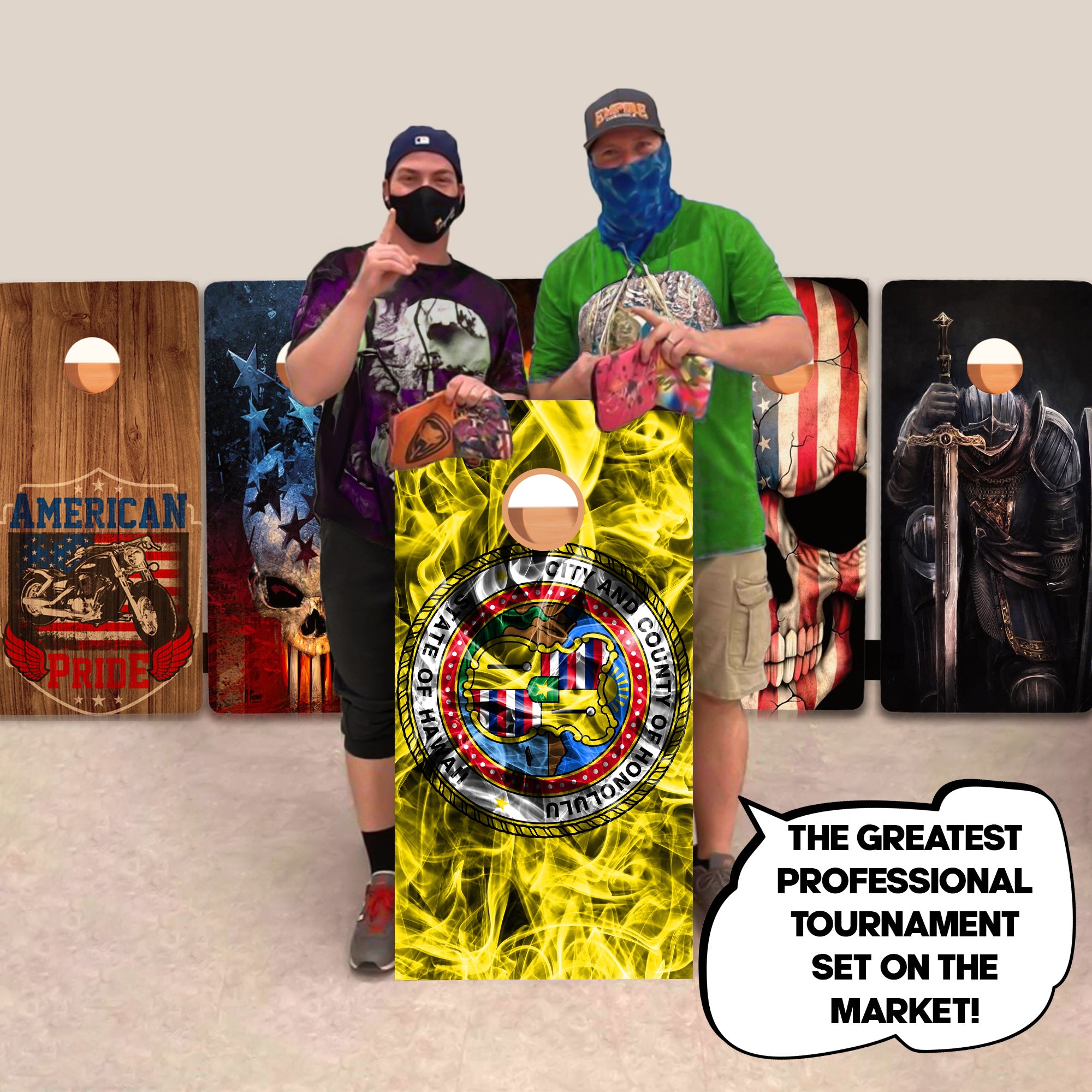 Hawaii Windy Flag Professional Cornhole Boards