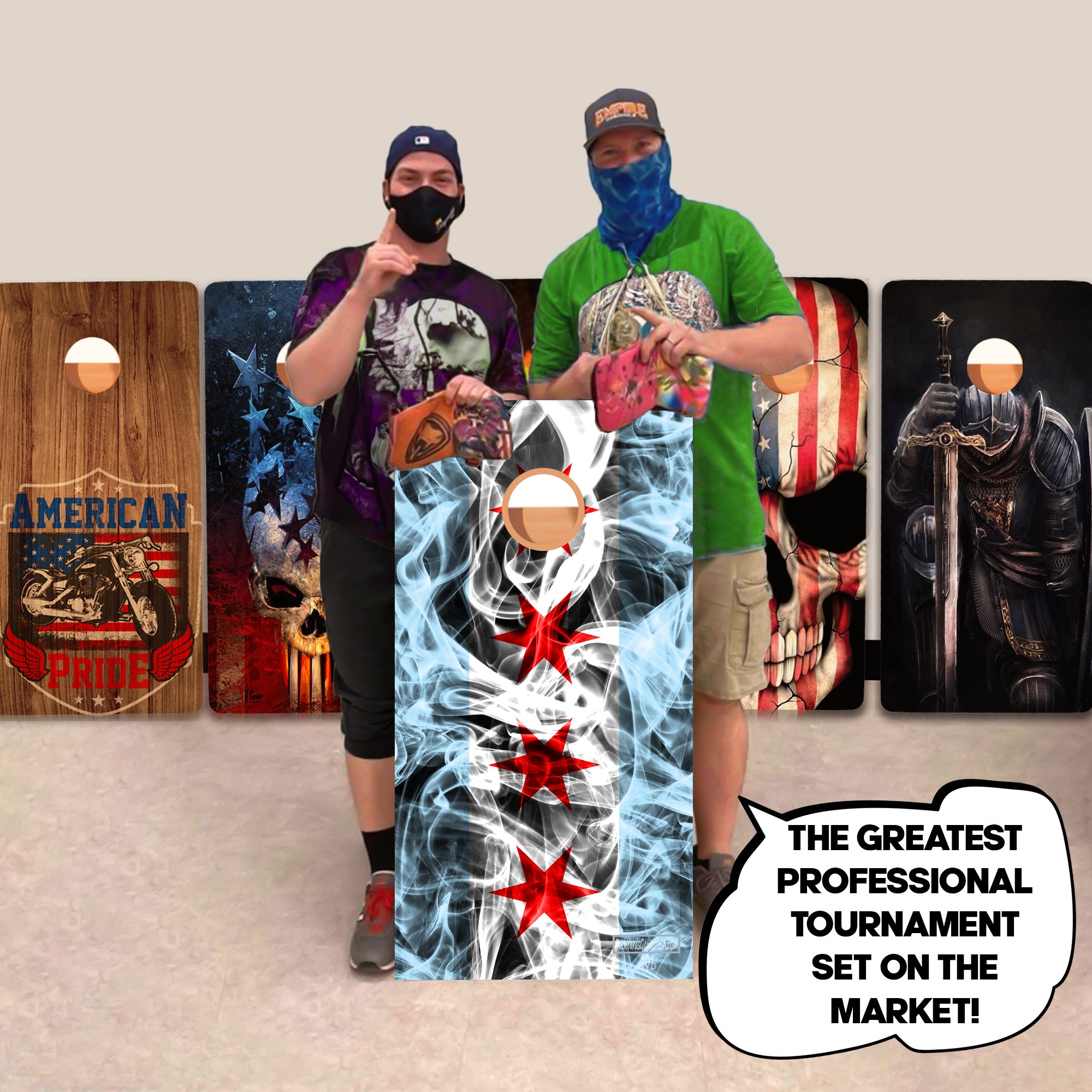 Illinois Windy Flag Professional Cornhole Boards