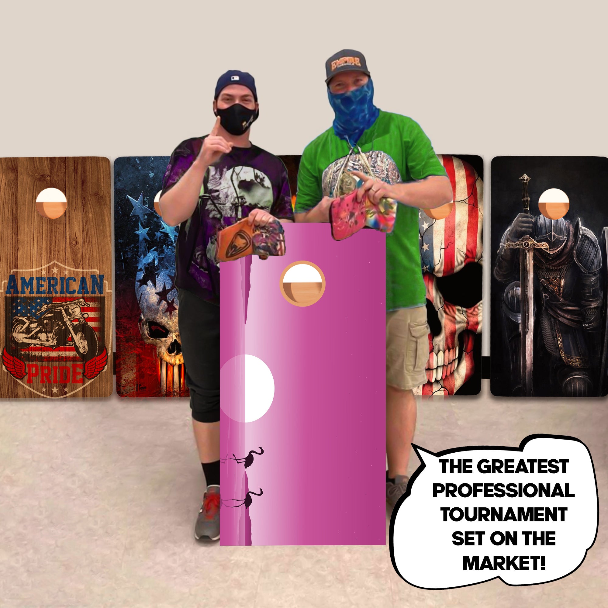 Pink Sun Professional Cornhole Boards