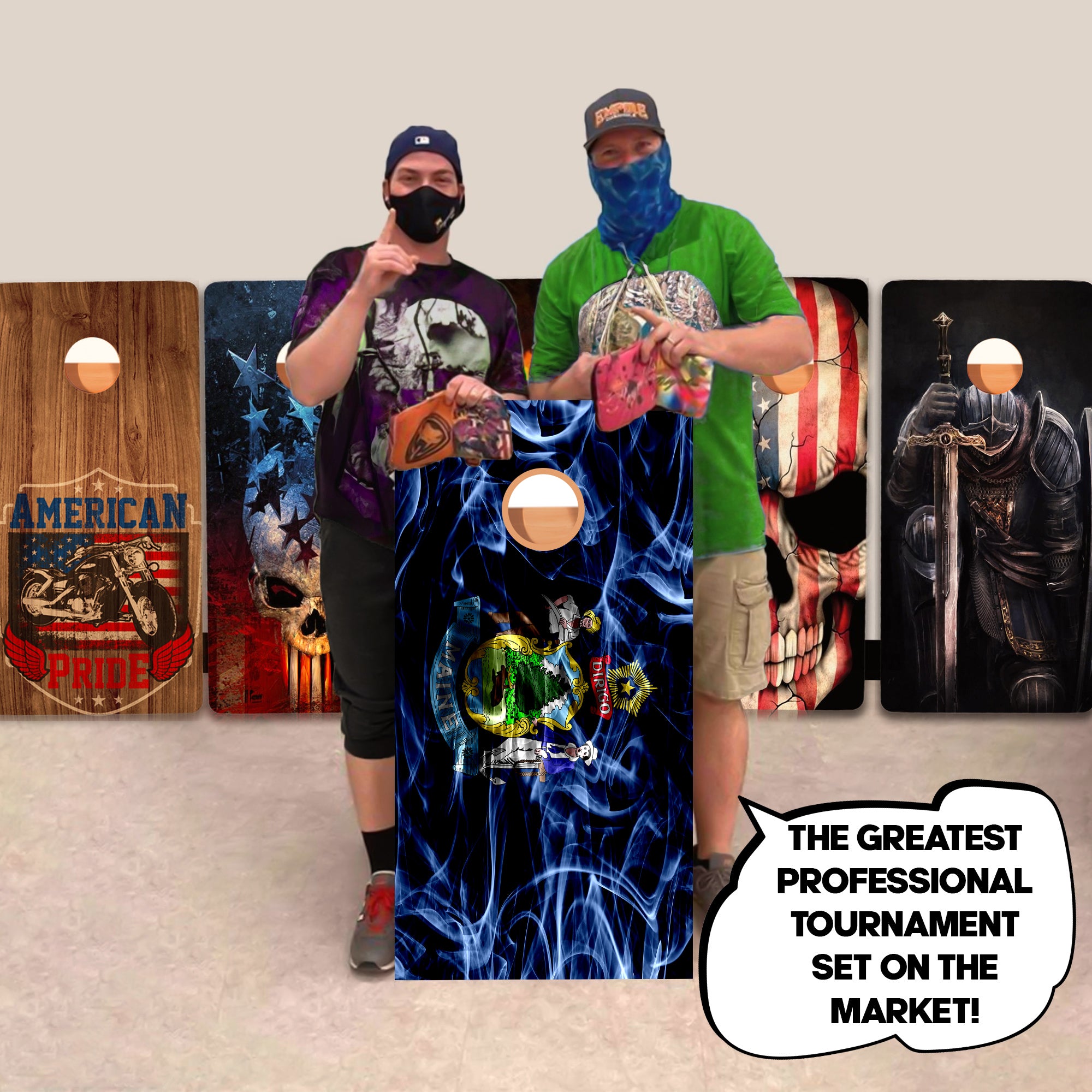 Maine Windy Flag Professional Cornhole Boards