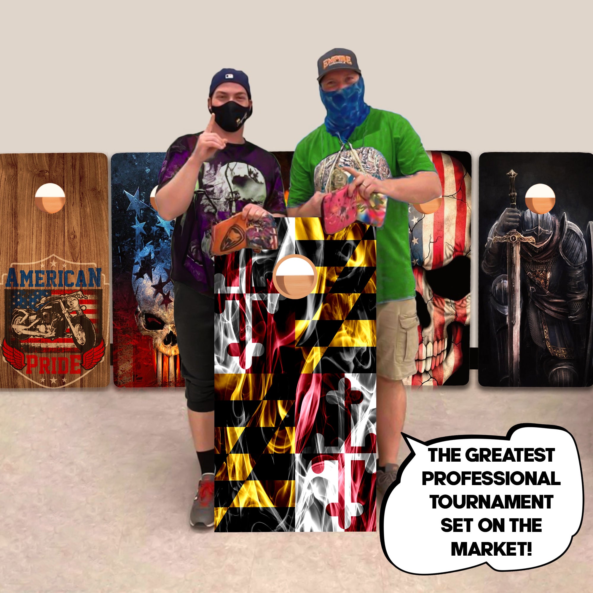 Maryland Windy Flag Professional Cornhole Boards