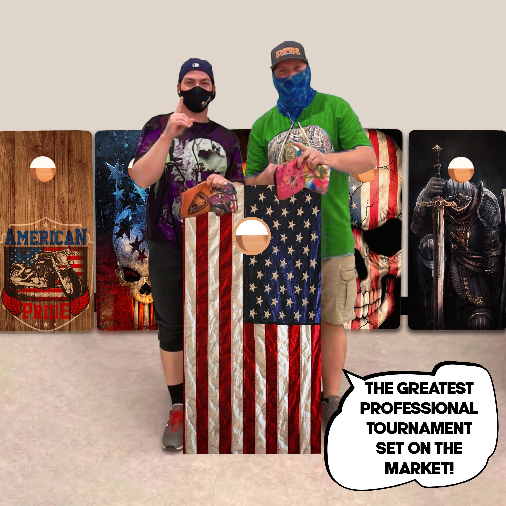 Wrinkled Flag Professional Cornhole Boards