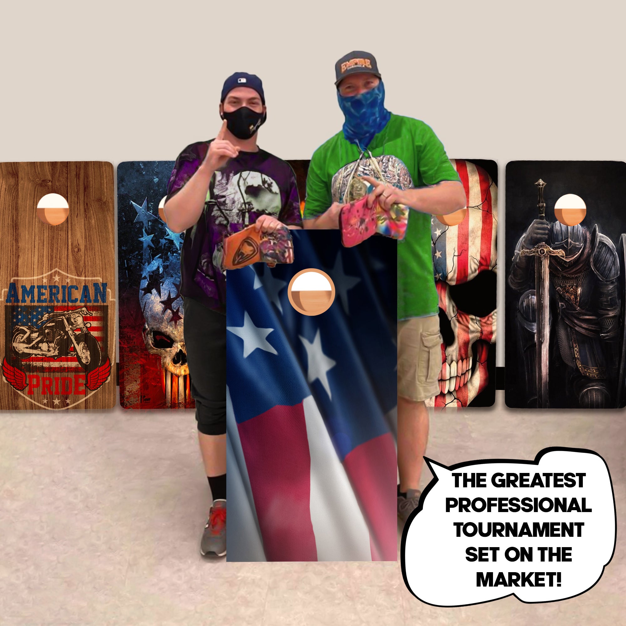 Close Up Flag Professional Cornhole Boards