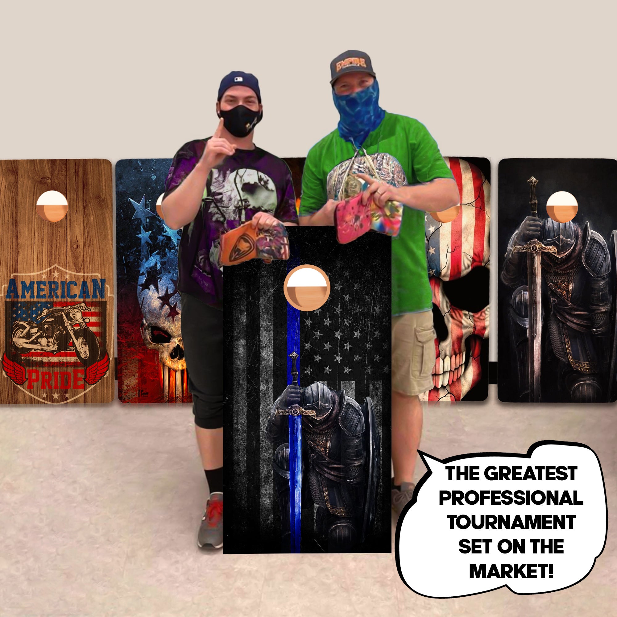 Blue Line Warrior Professional Cornhole Boards