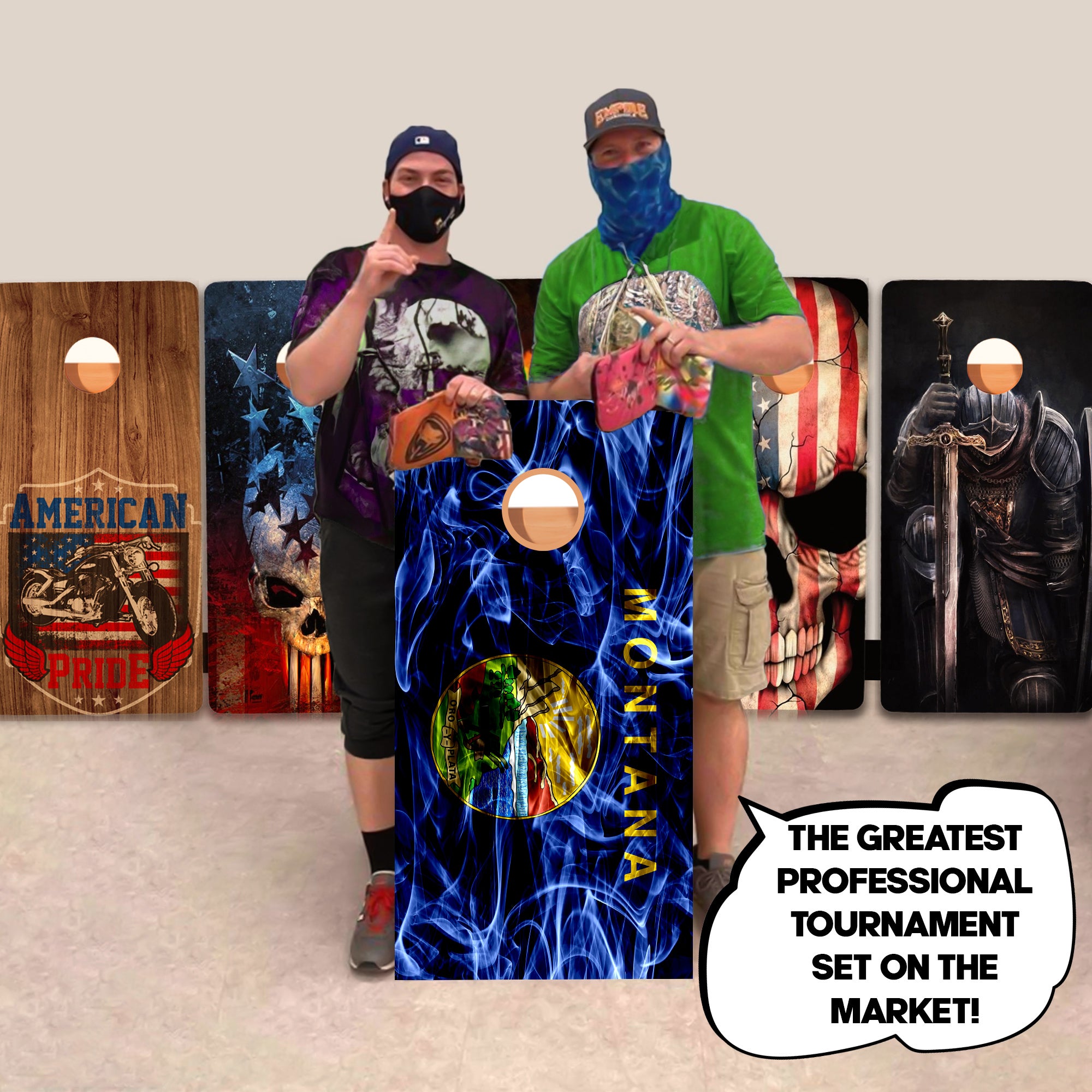 Montana Windy Flag Professional Cornhole Boards