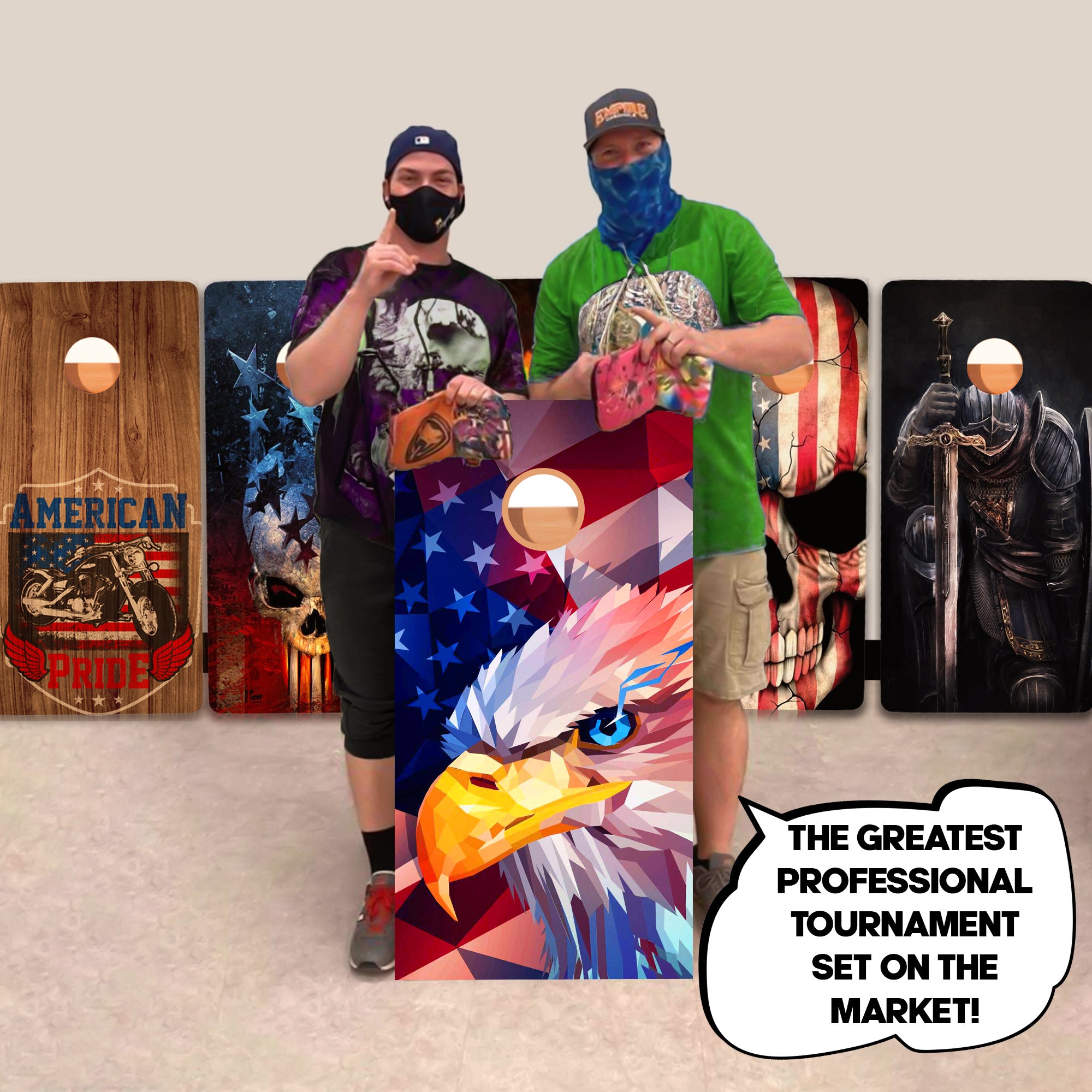 Eagle Art Flag Professional Cornhole Boards