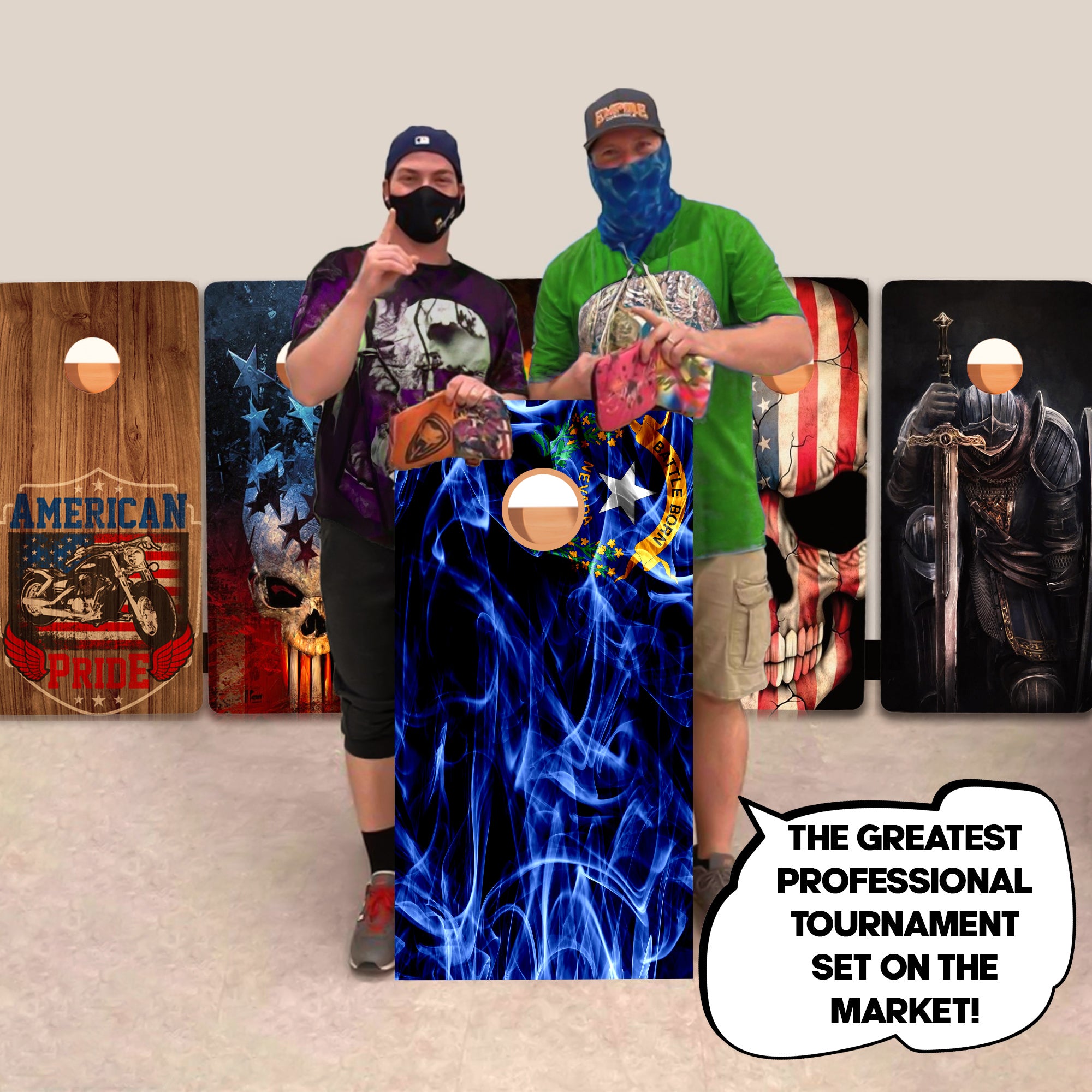 Nevada Windy Flag Professional Cornhole Boards