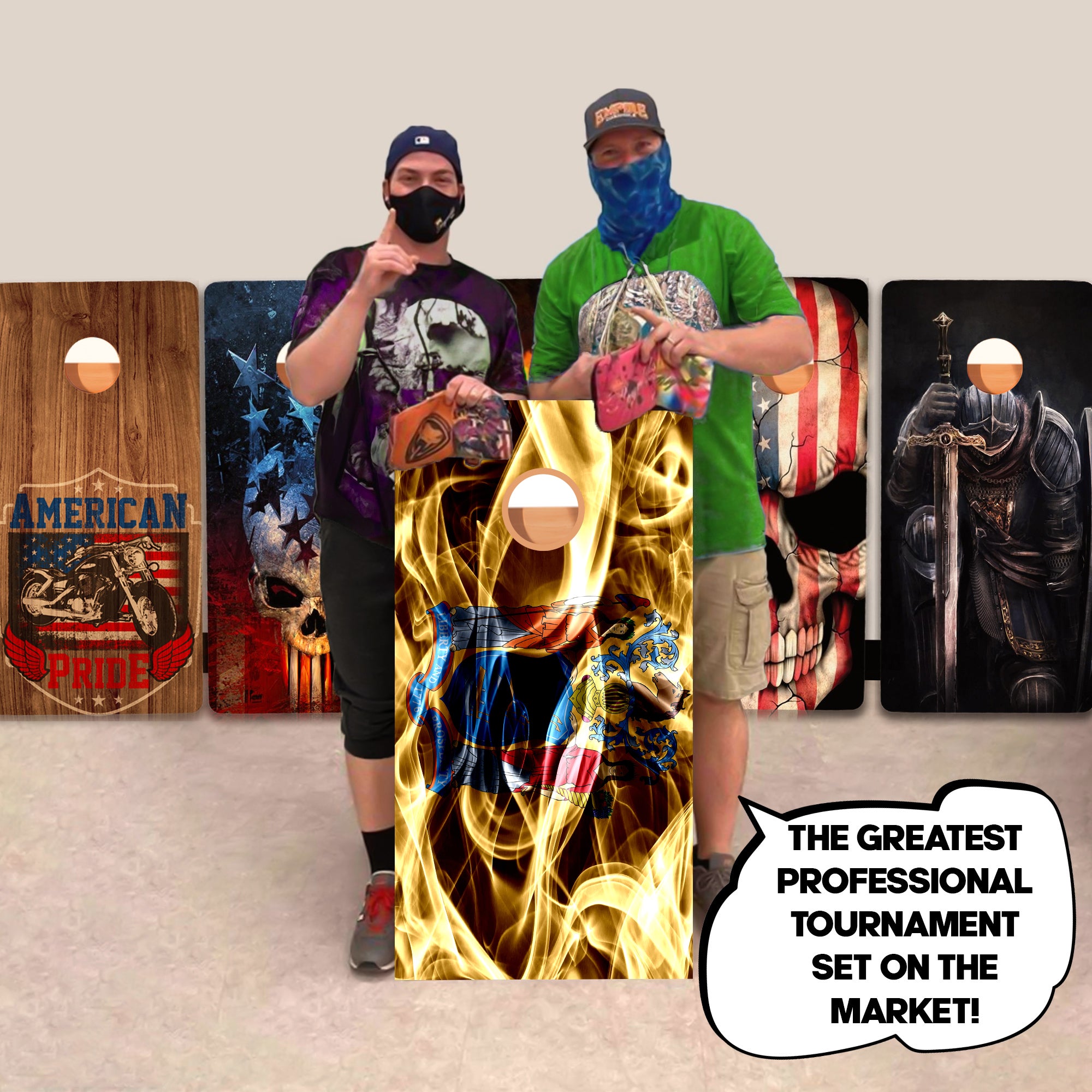 New Jersey Windy Flag Professional Cornhole Boards