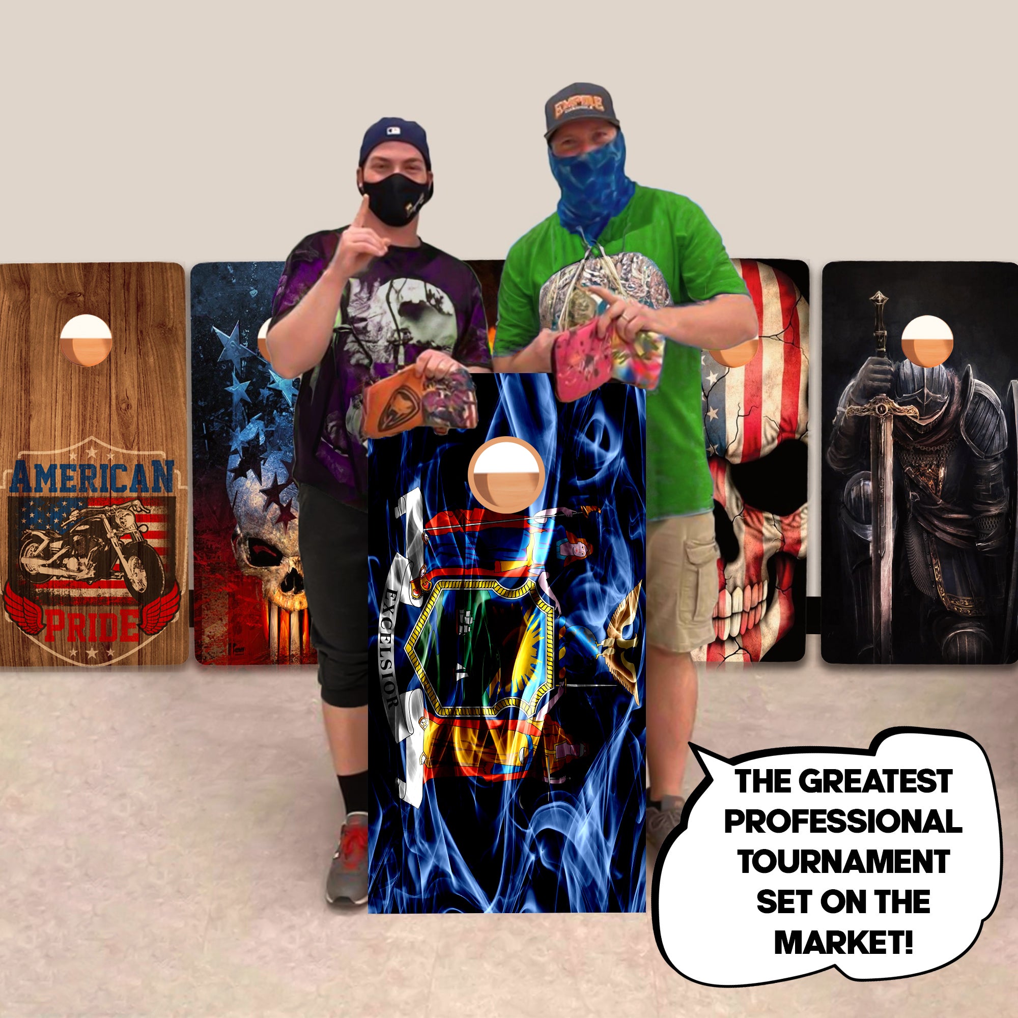 New York Windy Flag Professional Cornhole Boards