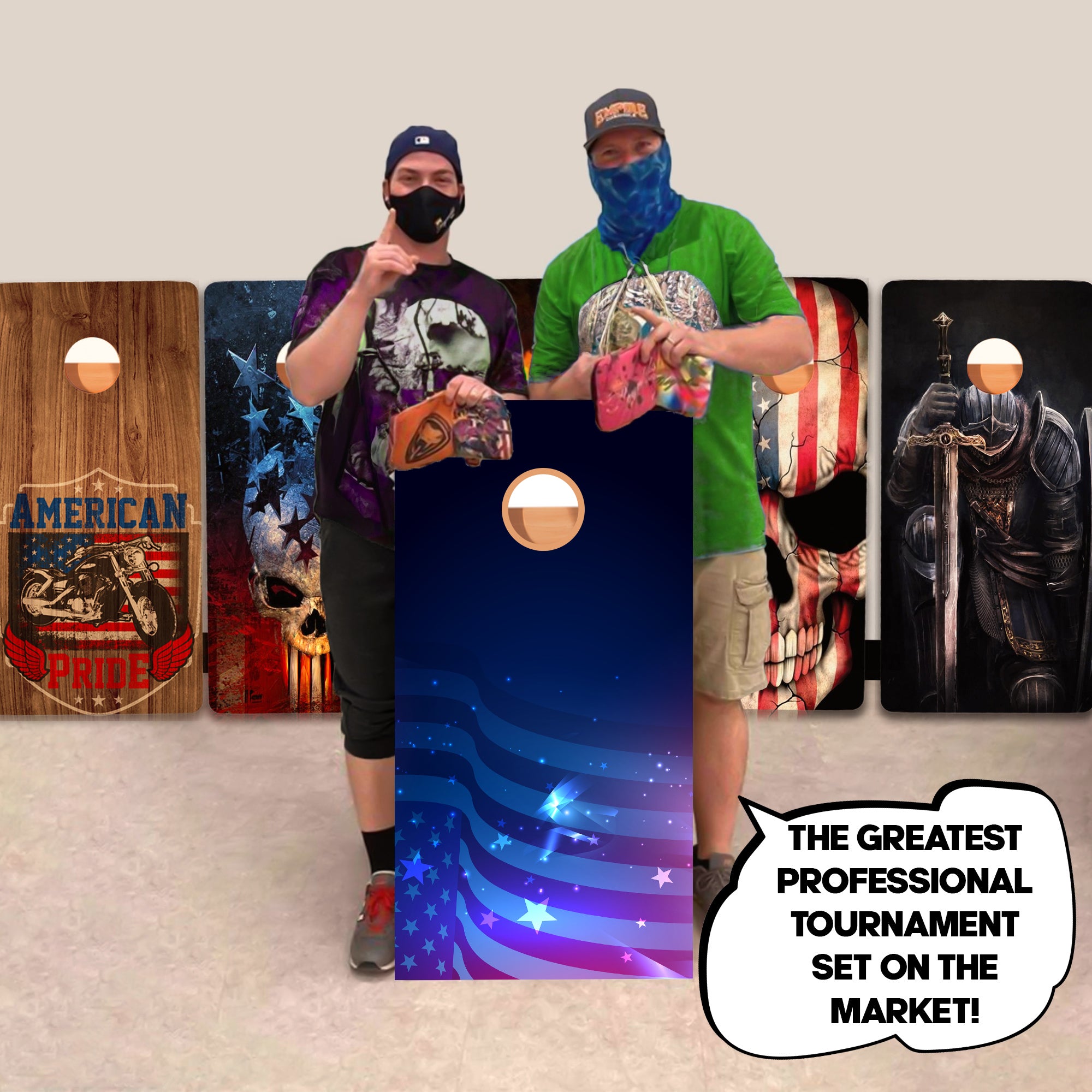 Glowing Flag Professional Cornhole Boards