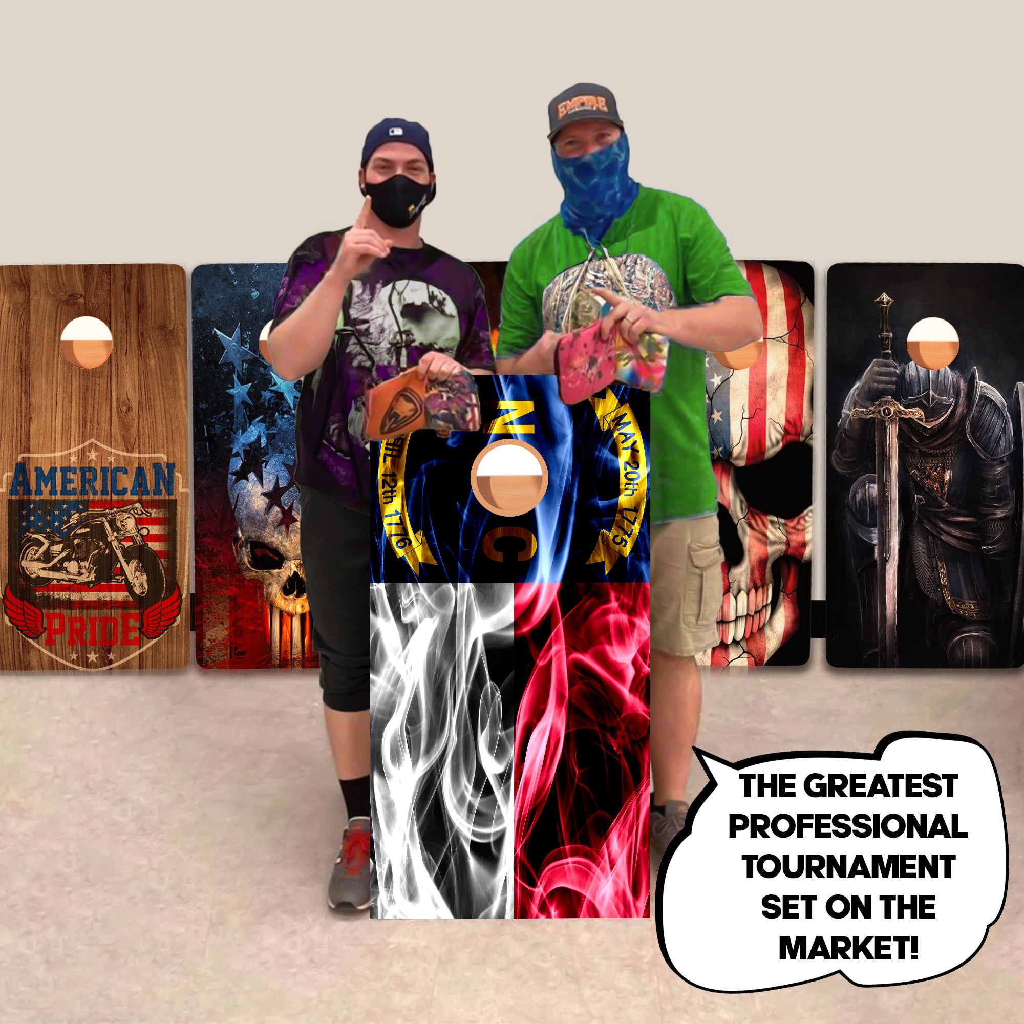 North Carolina Windy Flag Professional Cornhole Boards