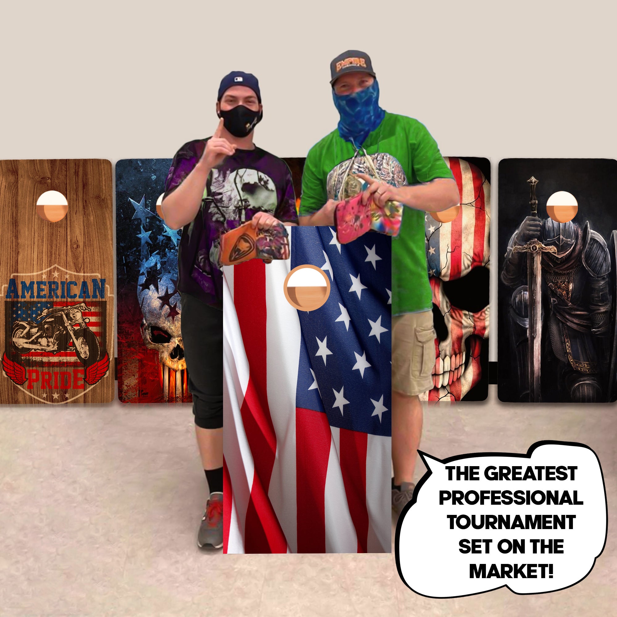 Wavy Flag Professional Cornhole Boards