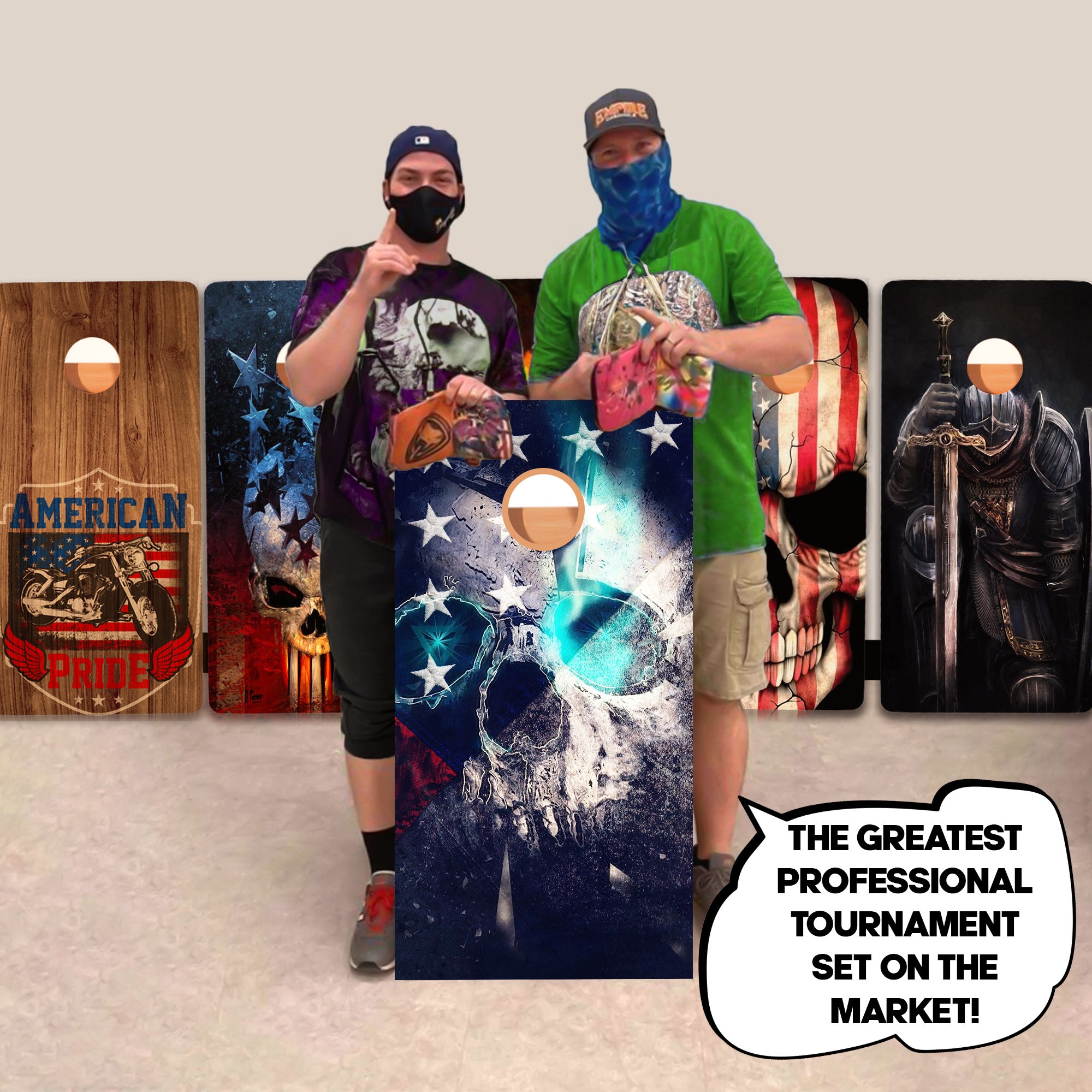 Glowing Skull Professional Cornhole Boards