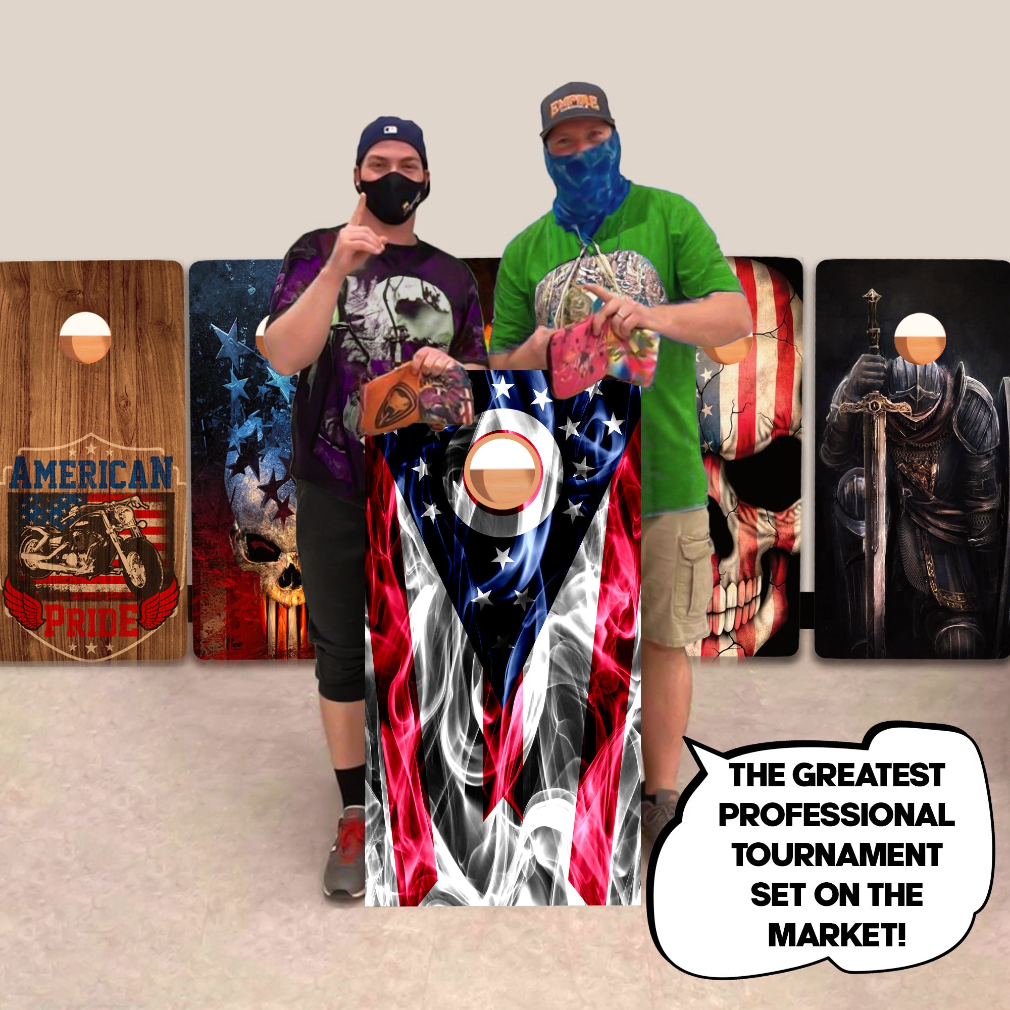 Ohio Windy Flag Professional Cornhole Boards