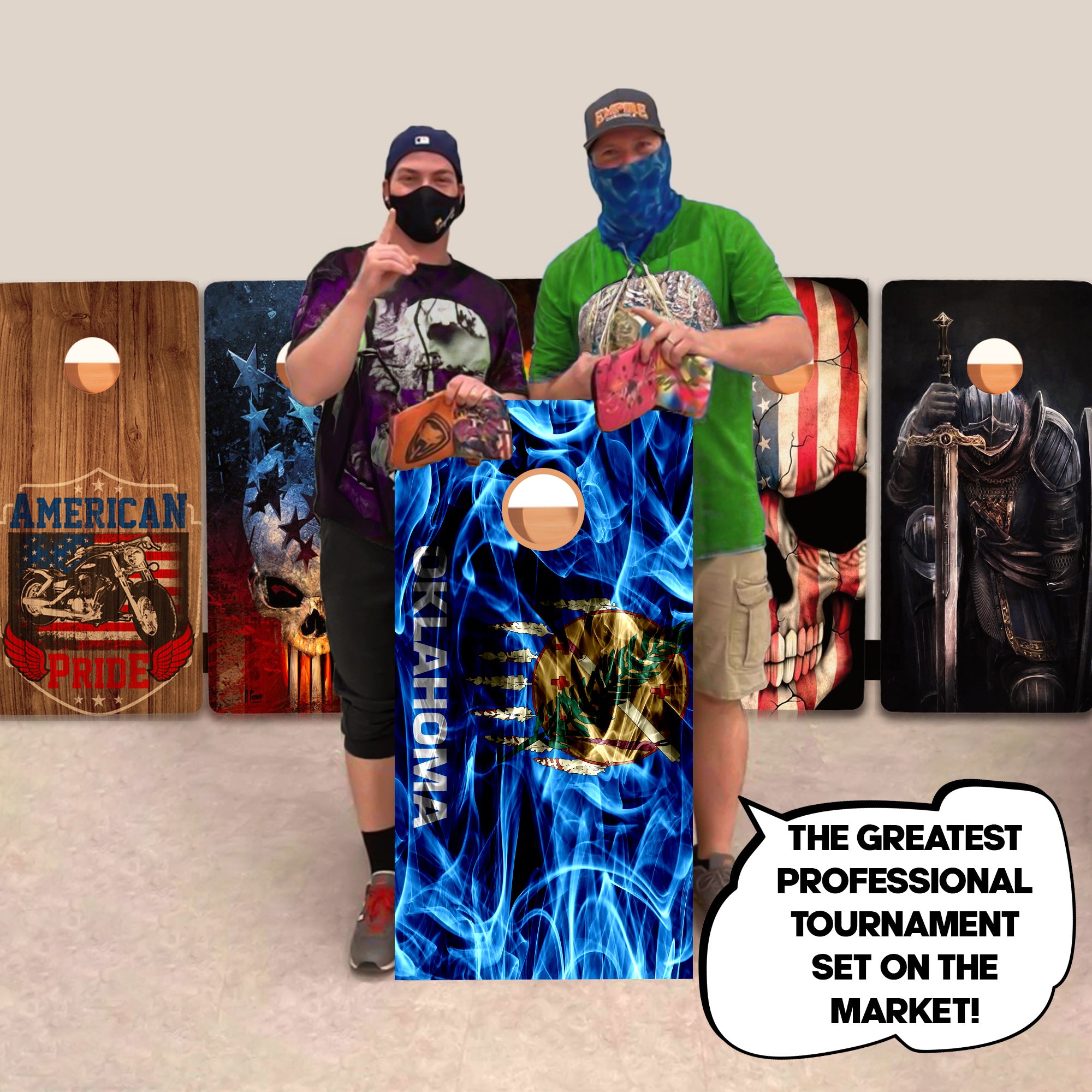 Oklahoma Windy Flag Professional Cornhole Boards
