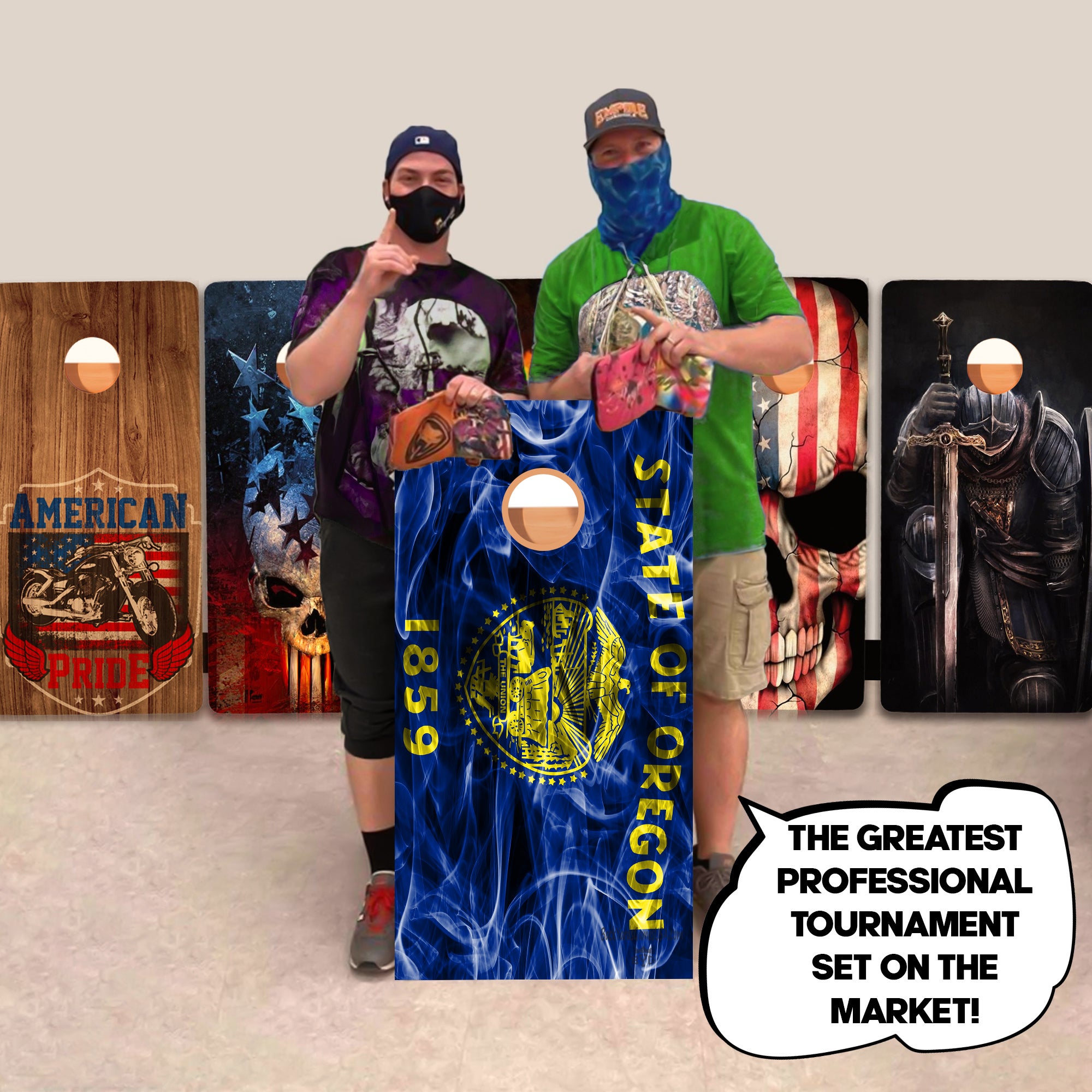 Oregon Windy Flag Professional Cornhole Boards