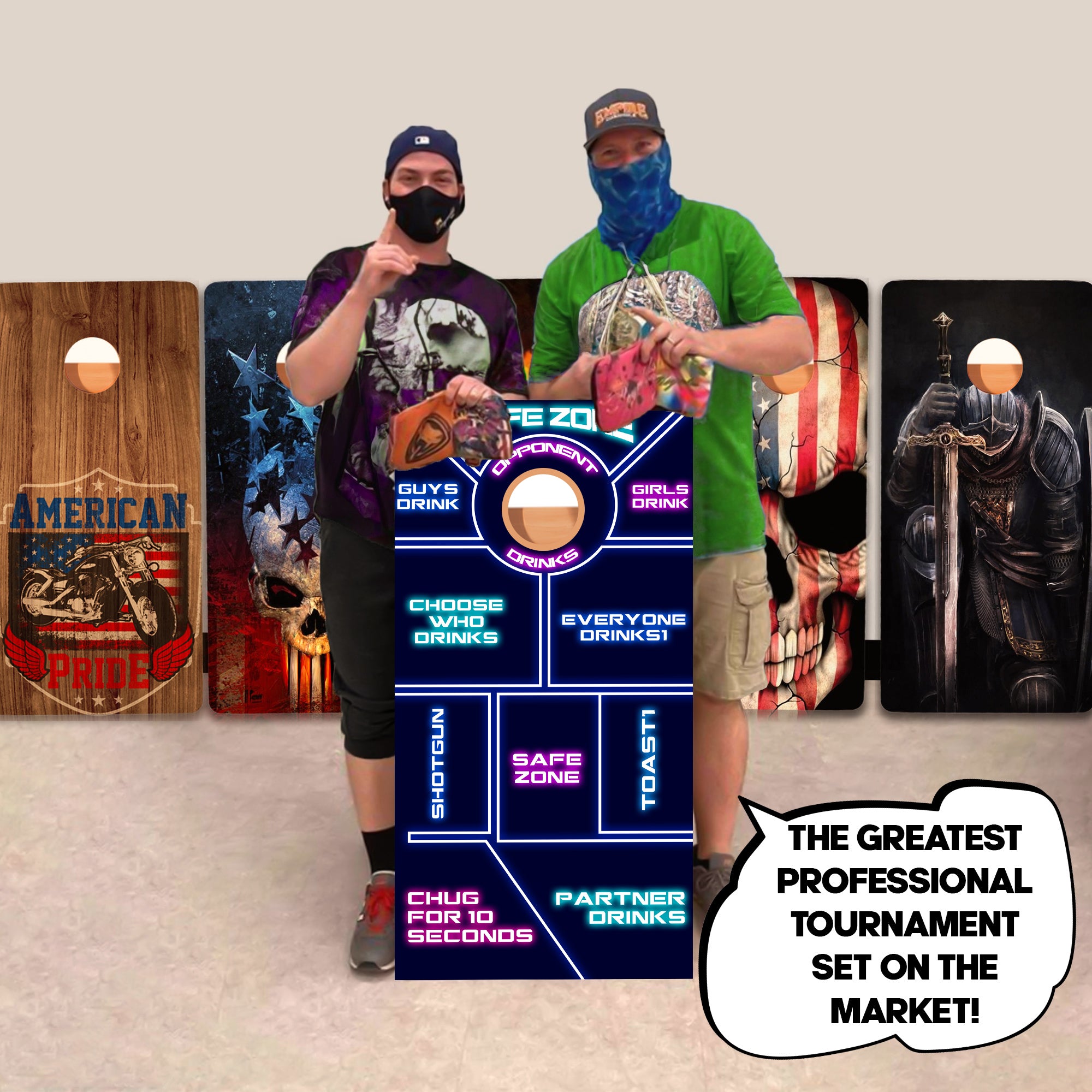 Neon Drinking Professional Cornhole Boards