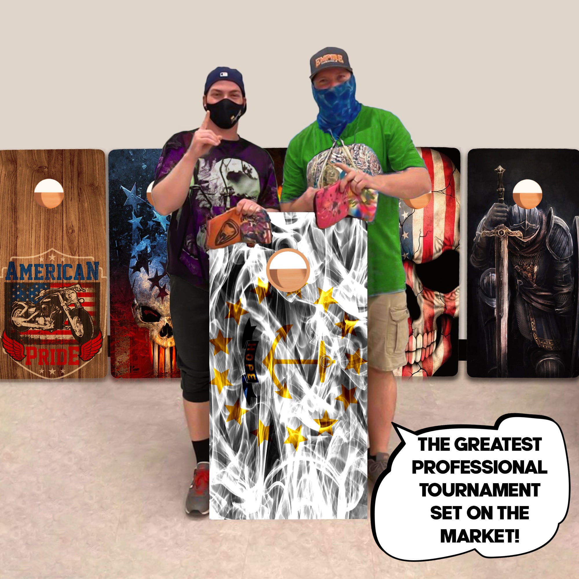 Rhode Island Windy Flag Professional Cornhole Boards