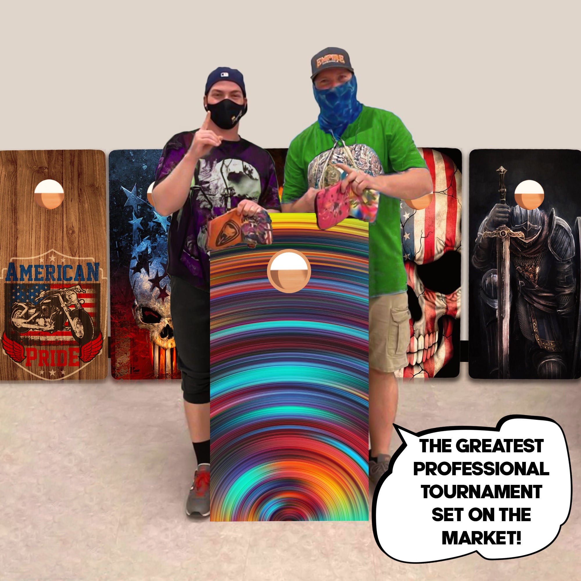 Swirly Color Professional Cornhole Boards