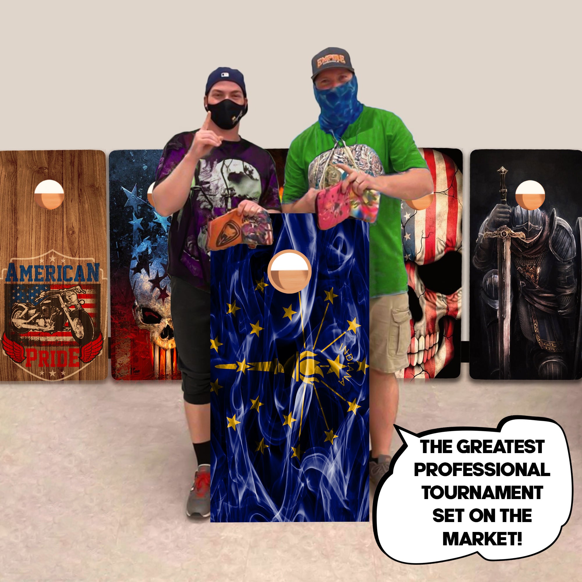 Indiana Windy Flag Professional Cornhole Boards