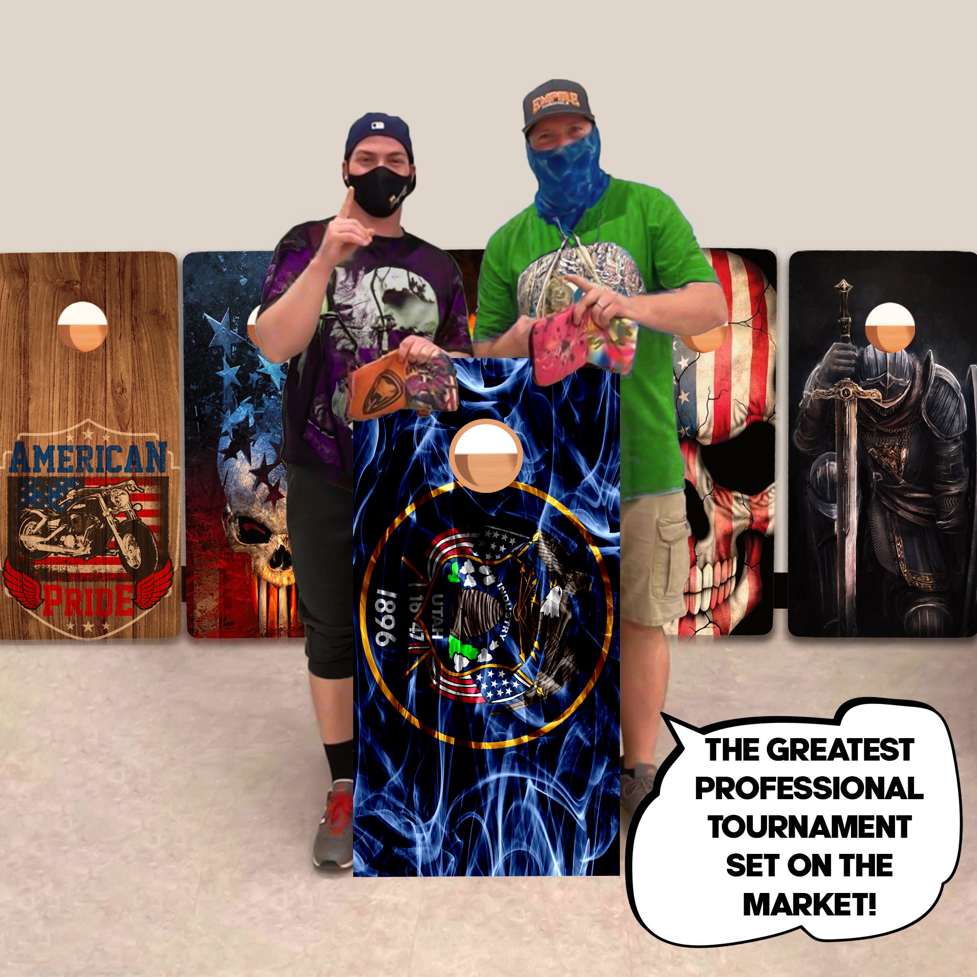 Utah Windy Flag Professional Cornhole Boards