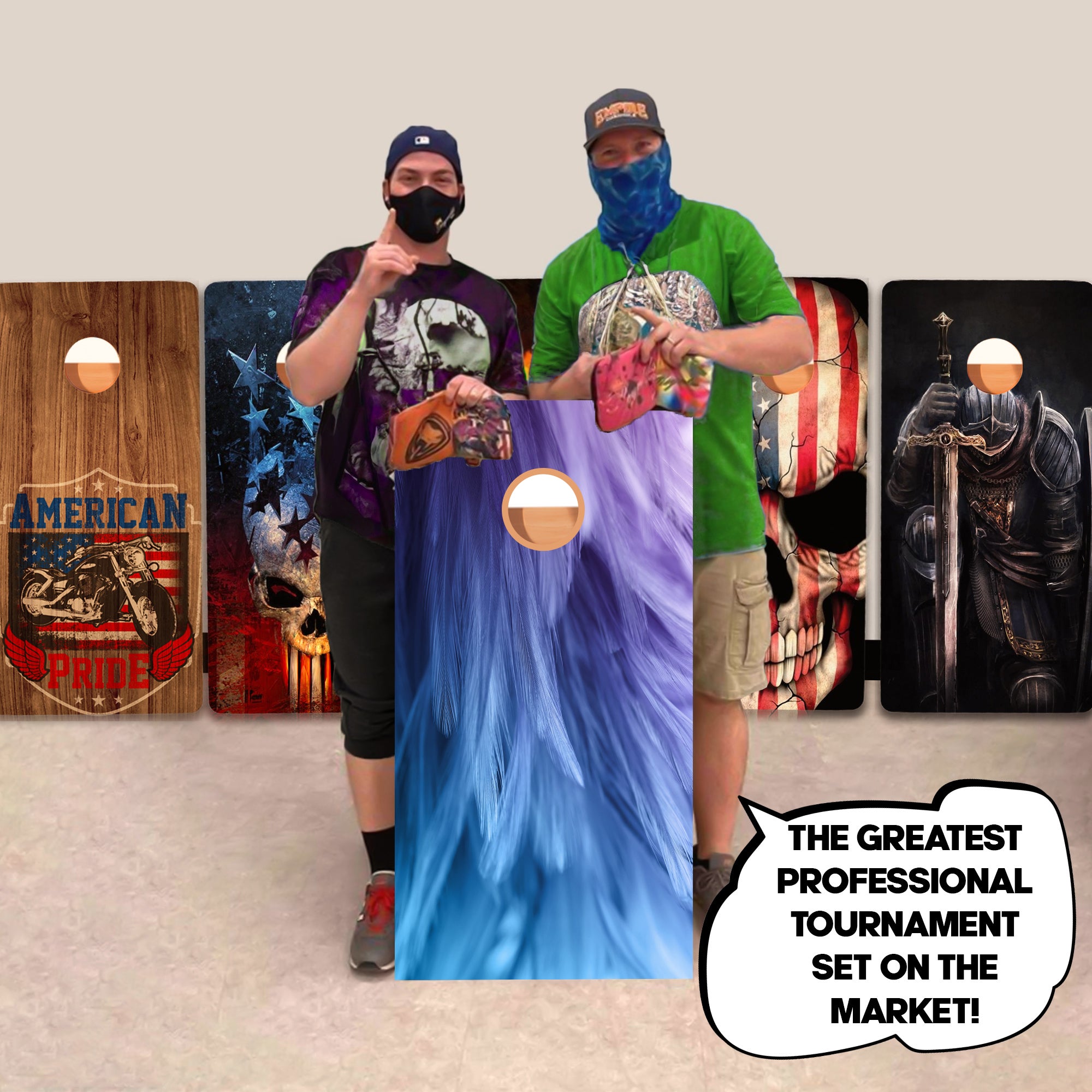 Purple Feathers Professional Cornhole Boards