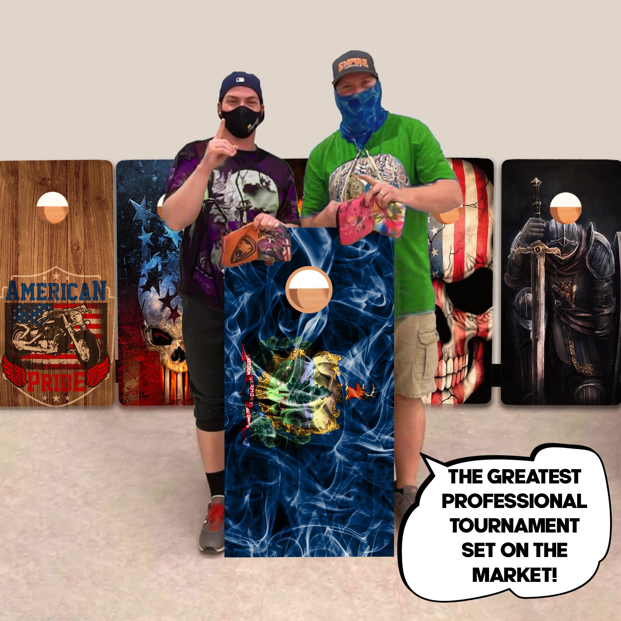 Vermont Windy Flag Professional Cornhole Boards