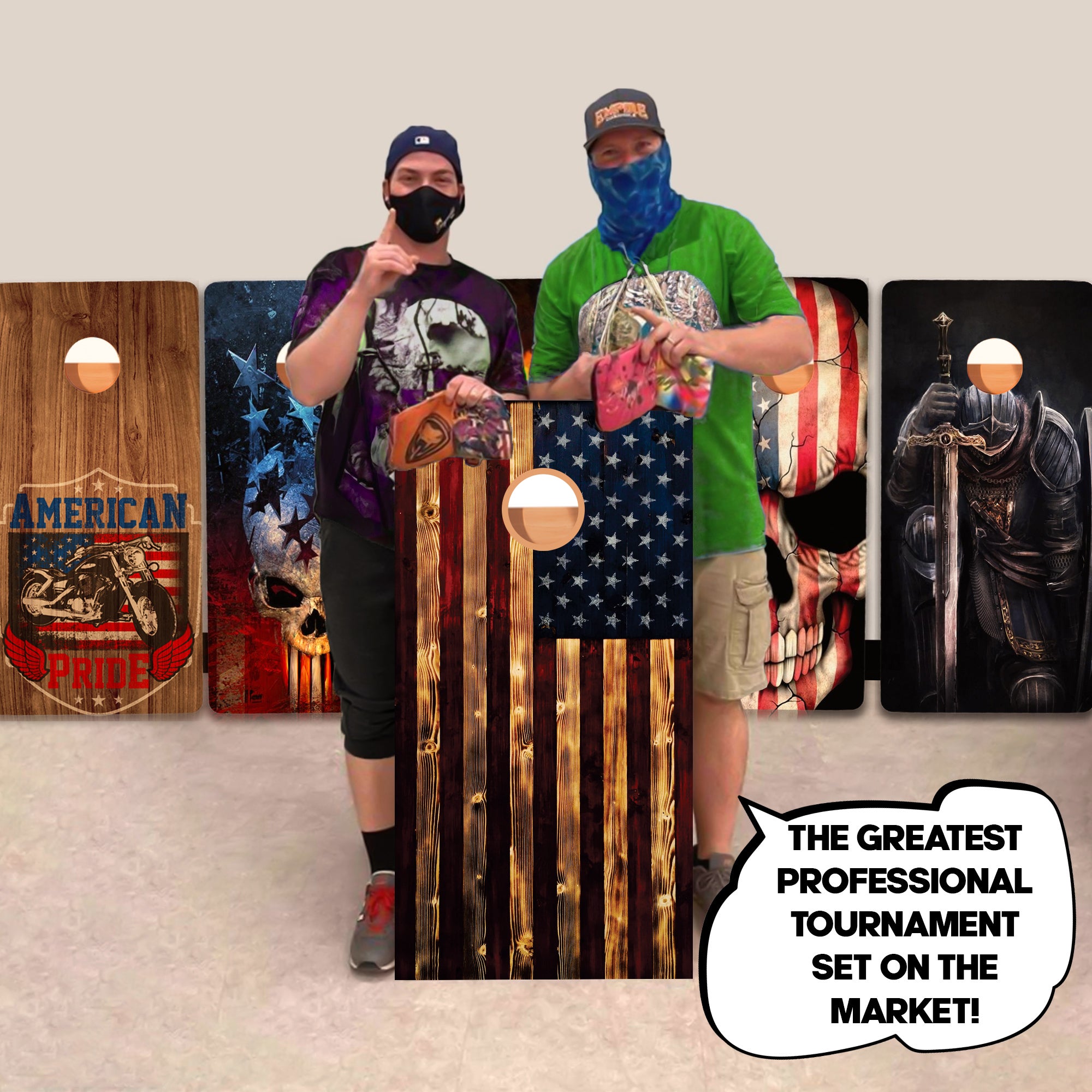 Rustic Wood Professional Cornhole Boards