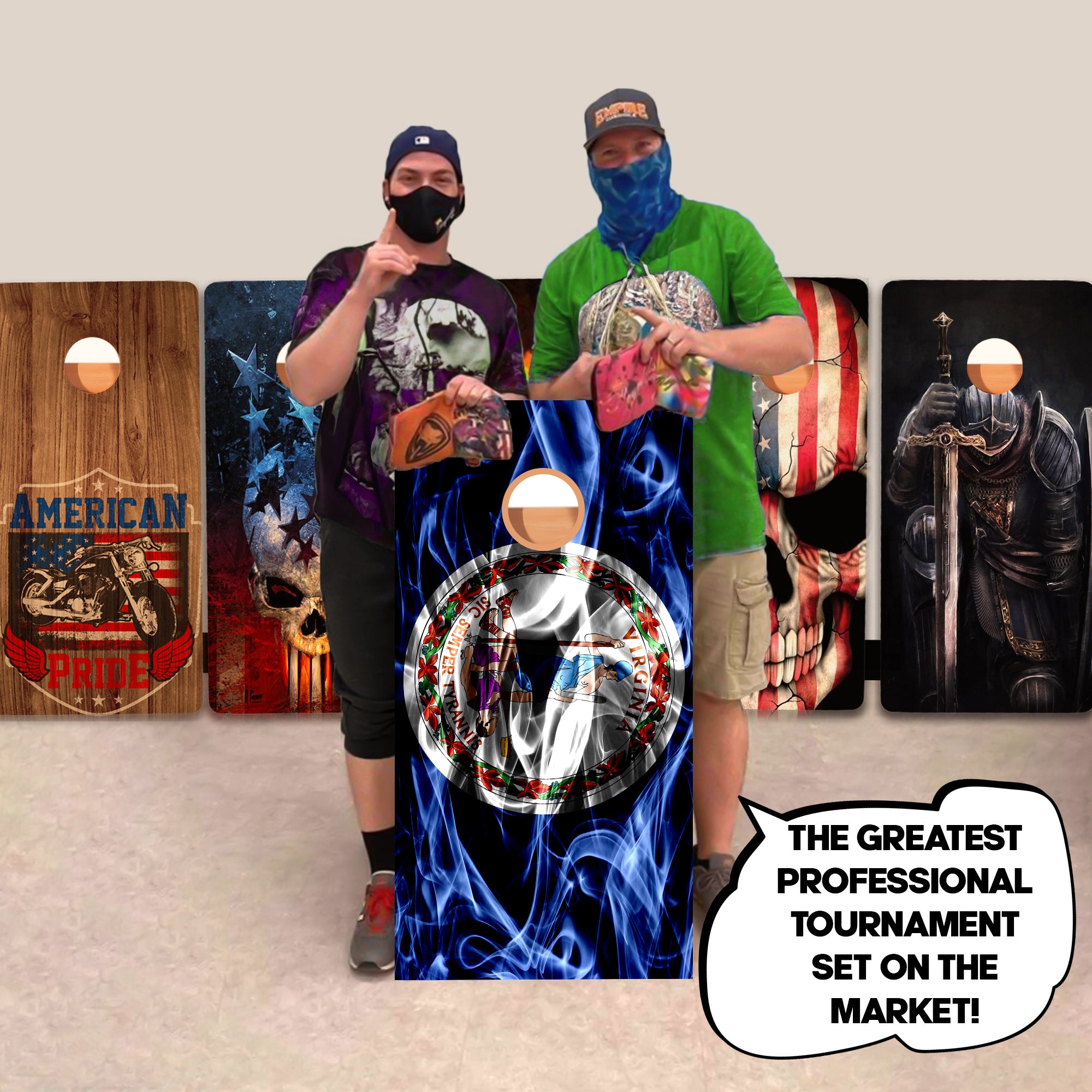 Virginia Windy Flag Professional Cornhole Boards