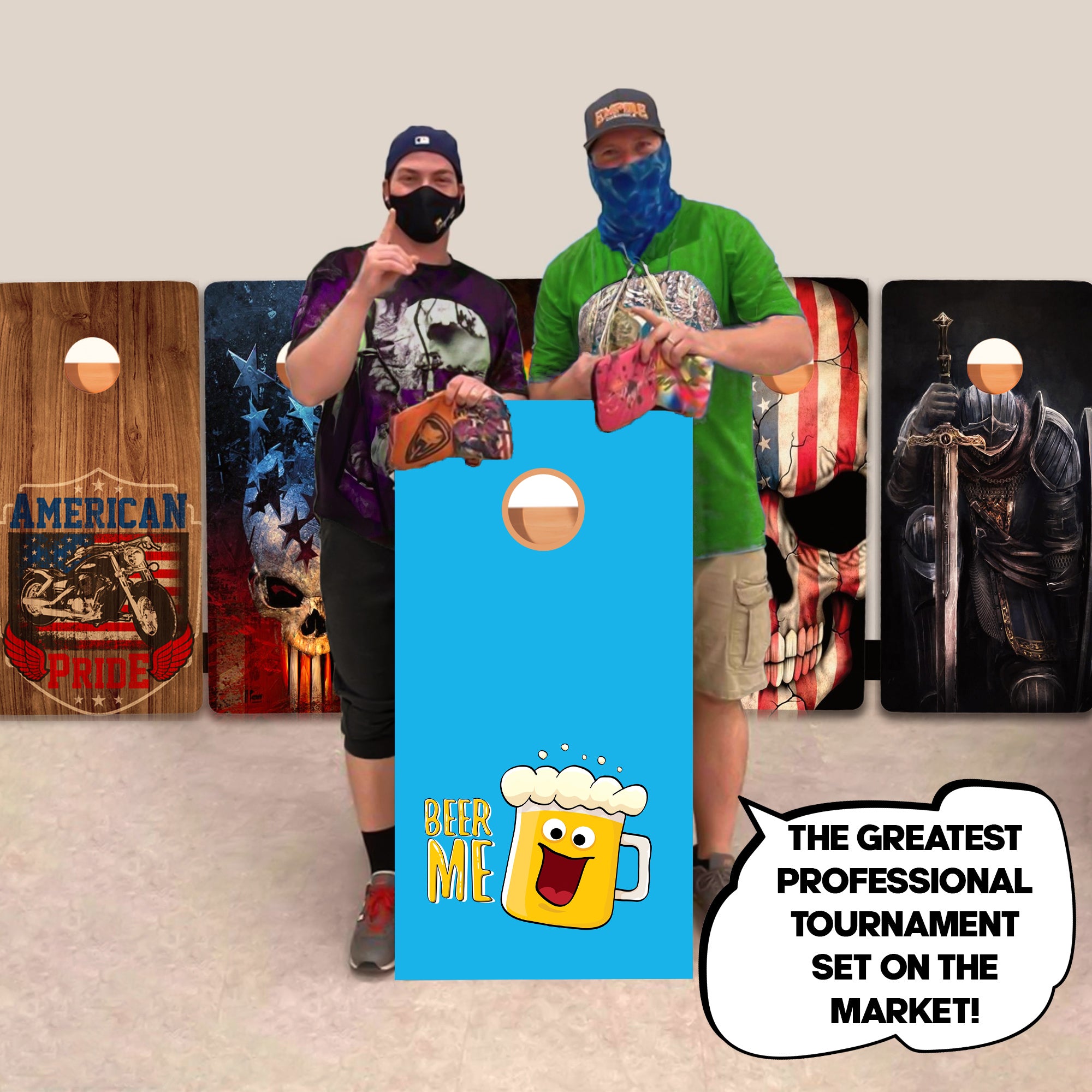 Beer Me Blue Professional Cornhole Boards