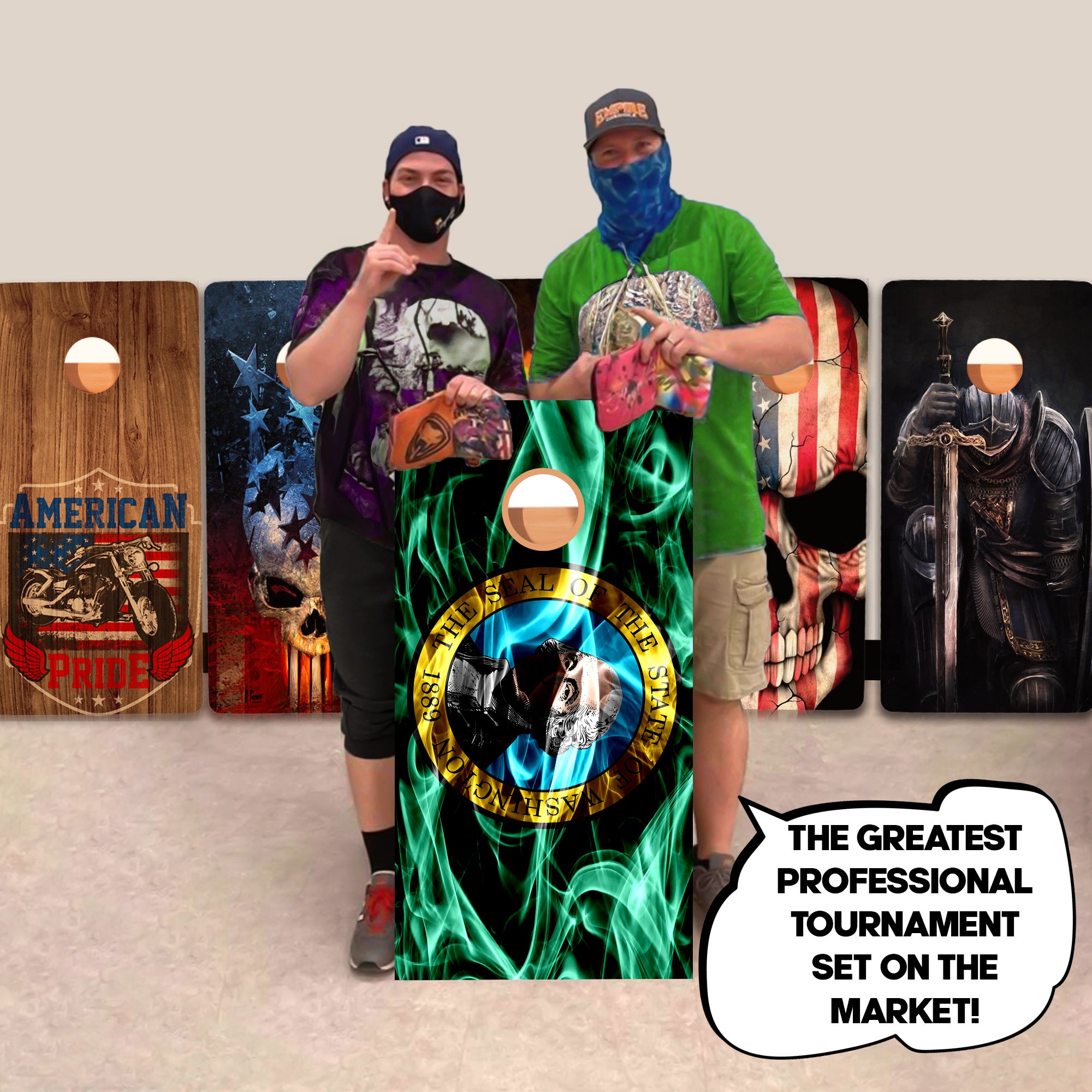 Washington Windy Flag Professional Cornhole Boards