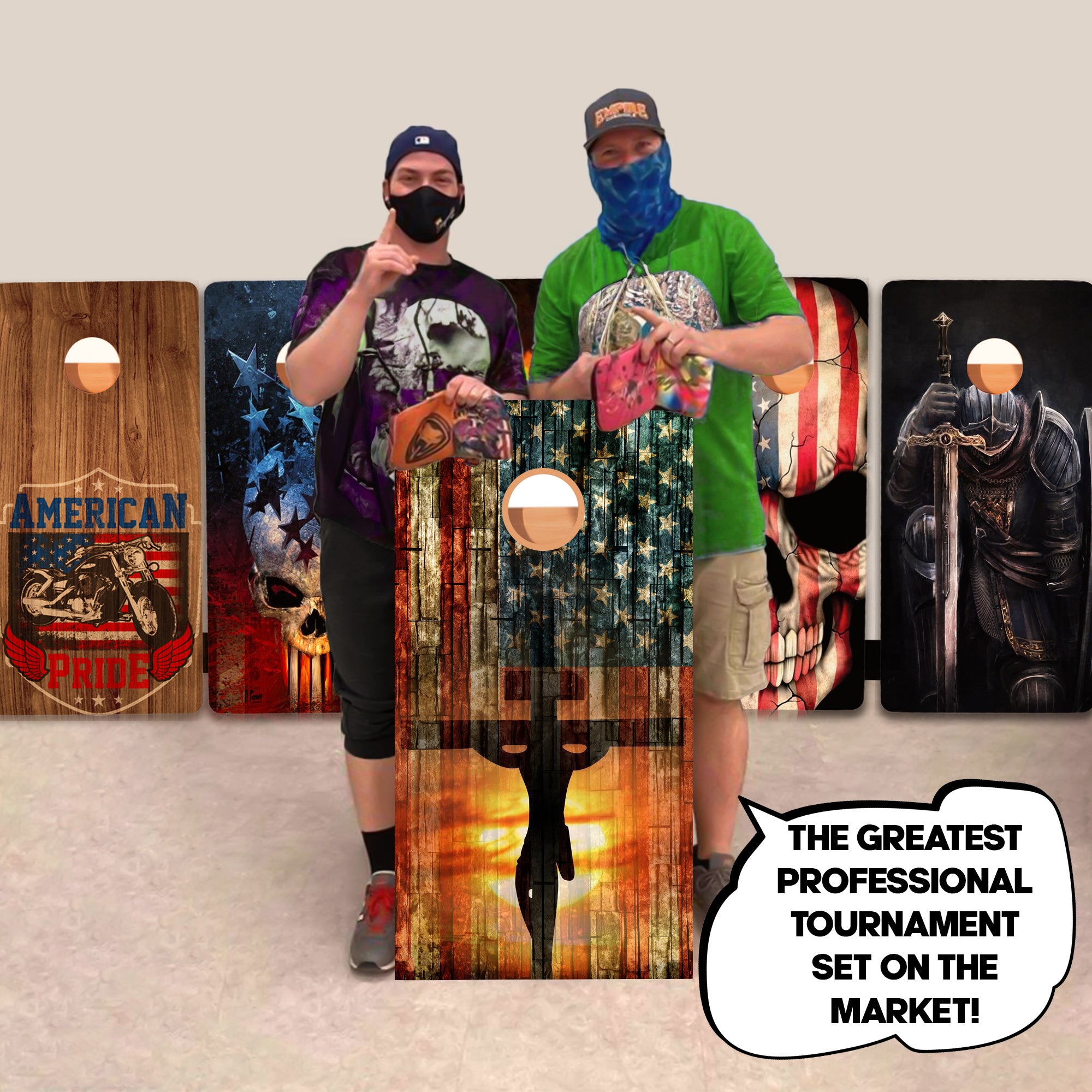 Cross Flag Professional Cornhole Boards