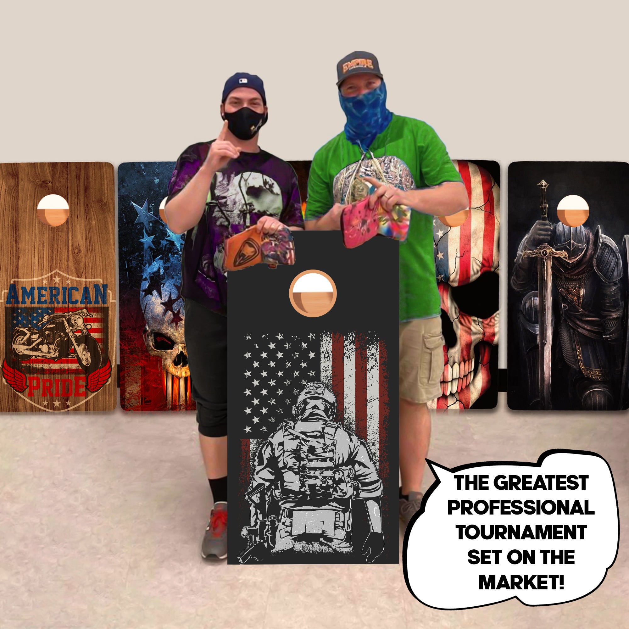 Soldier Flag Professional Cornhole Boards