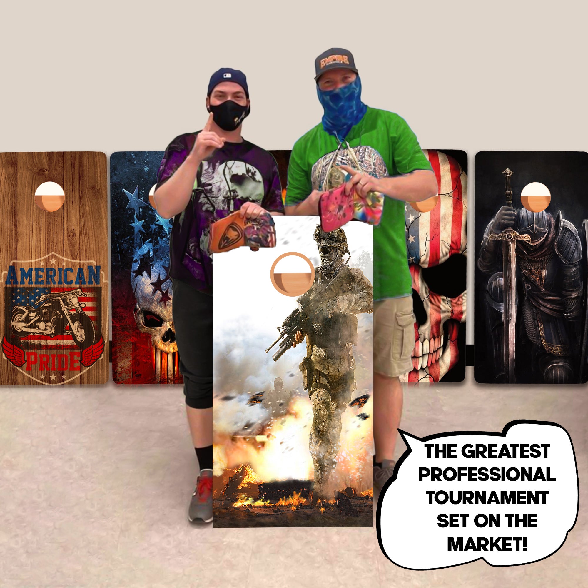 Soldier Battle Professional Cornhole Boards