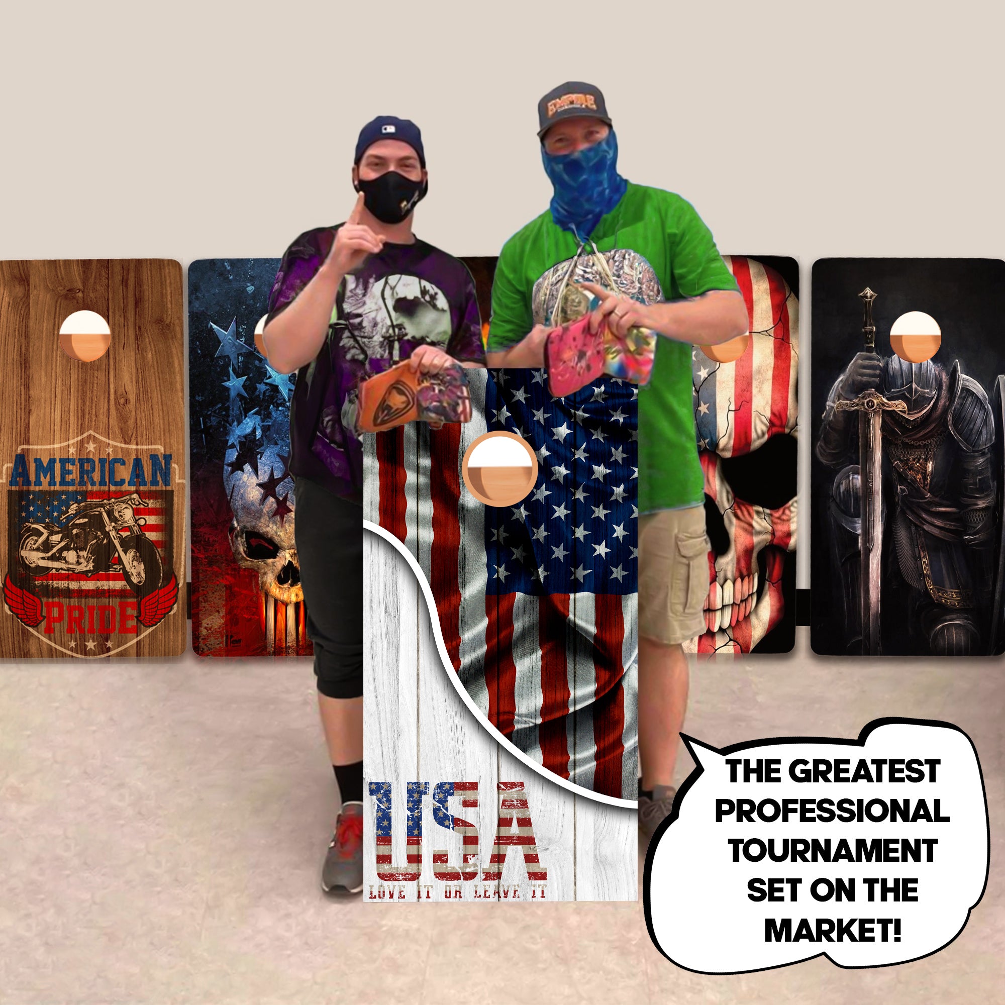 USA Split Flag Professional Cornhole Boards