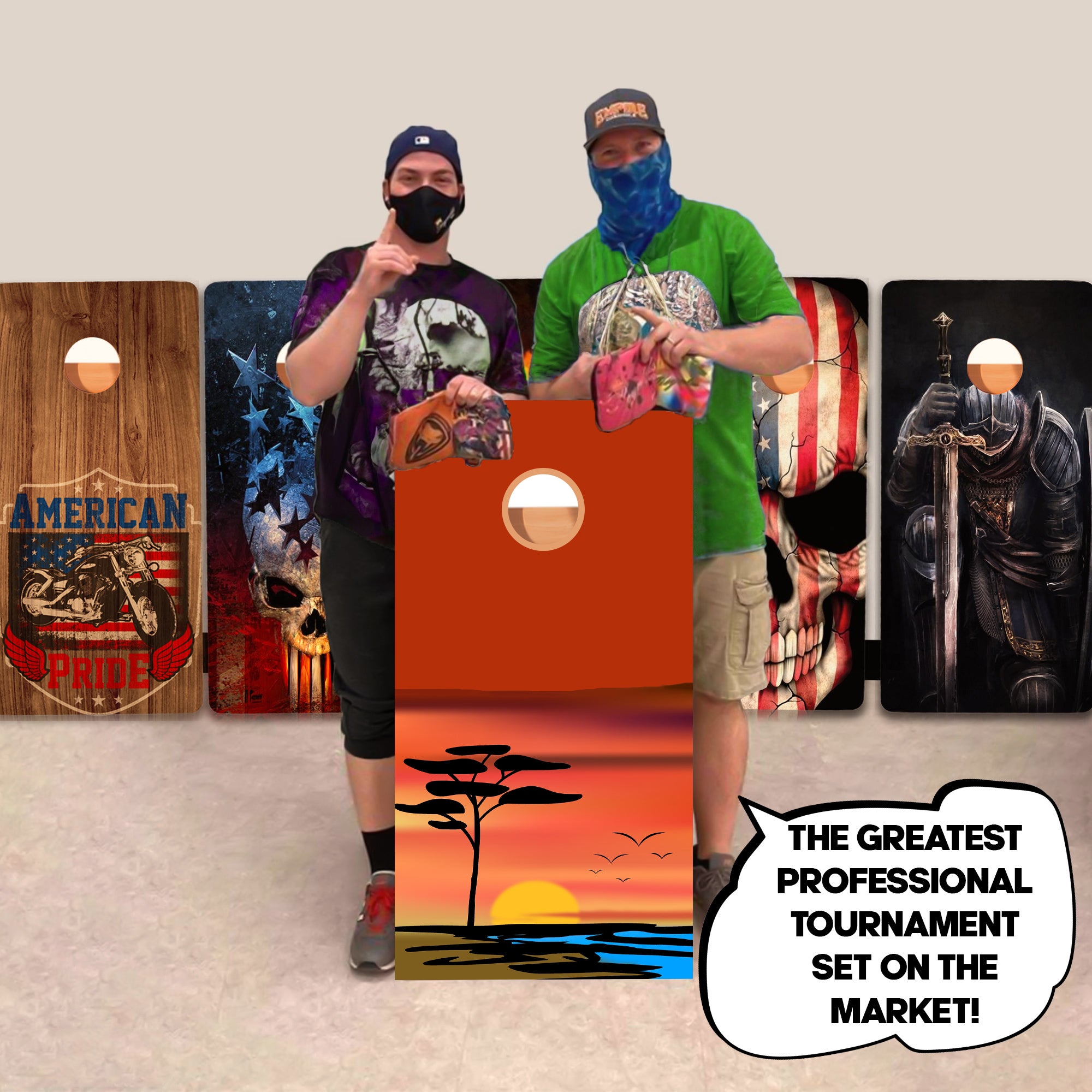 Tree Birds Sunset Professional Cornhole Boards