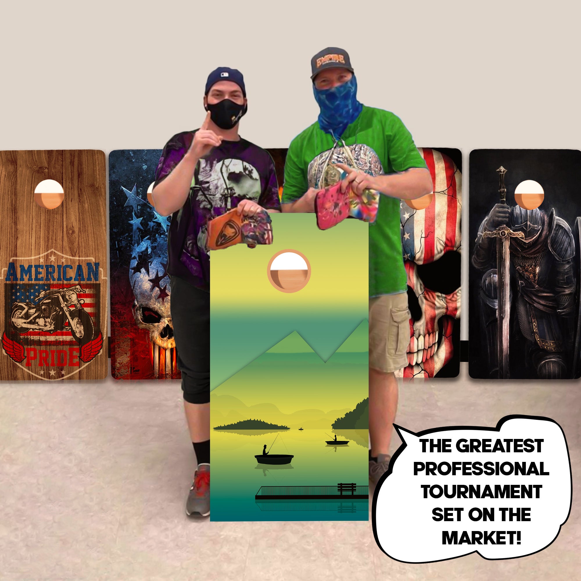 Green Fishers Professional Cornhole Boards