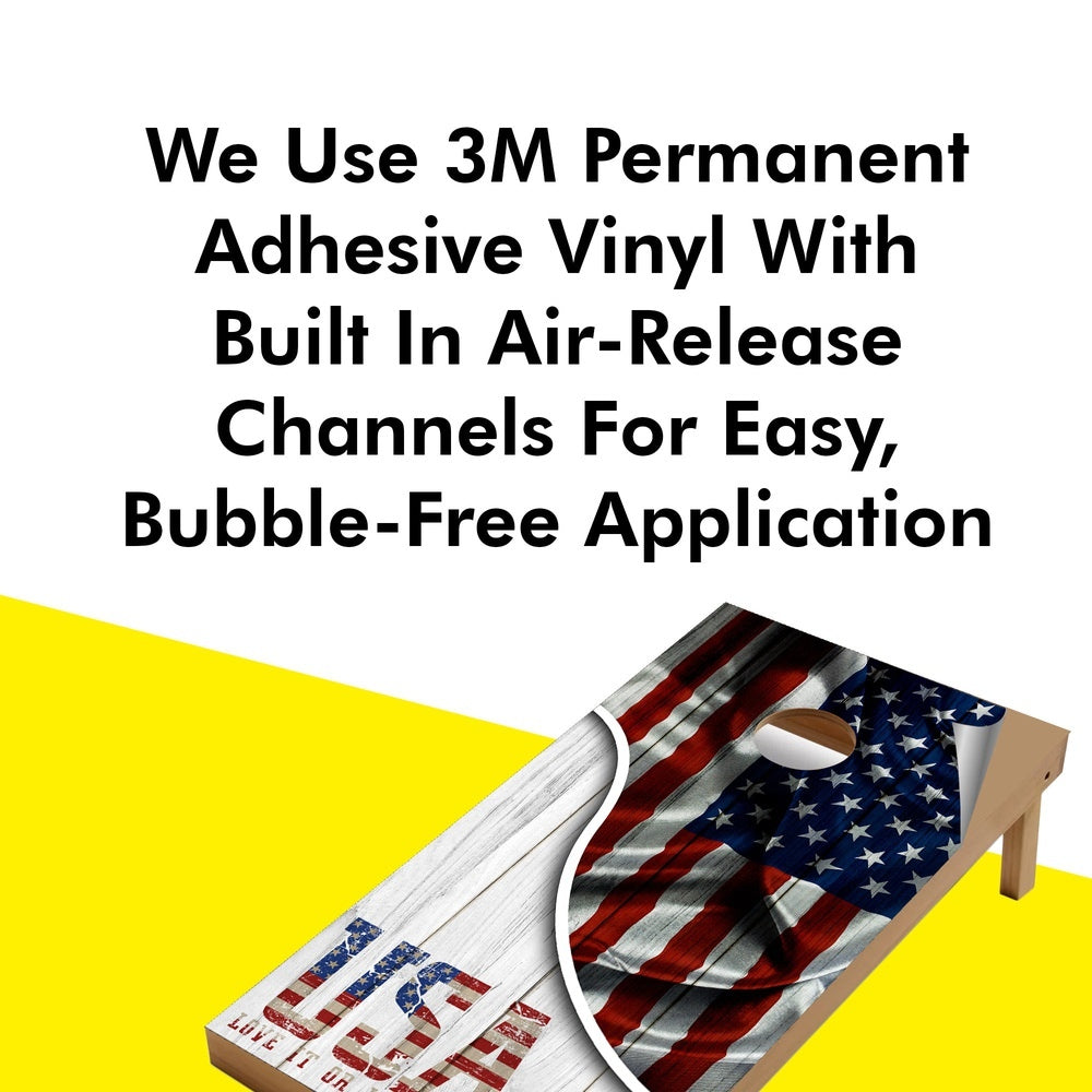 USA Split Map Cornhole Boards Wraps (Set of 2)