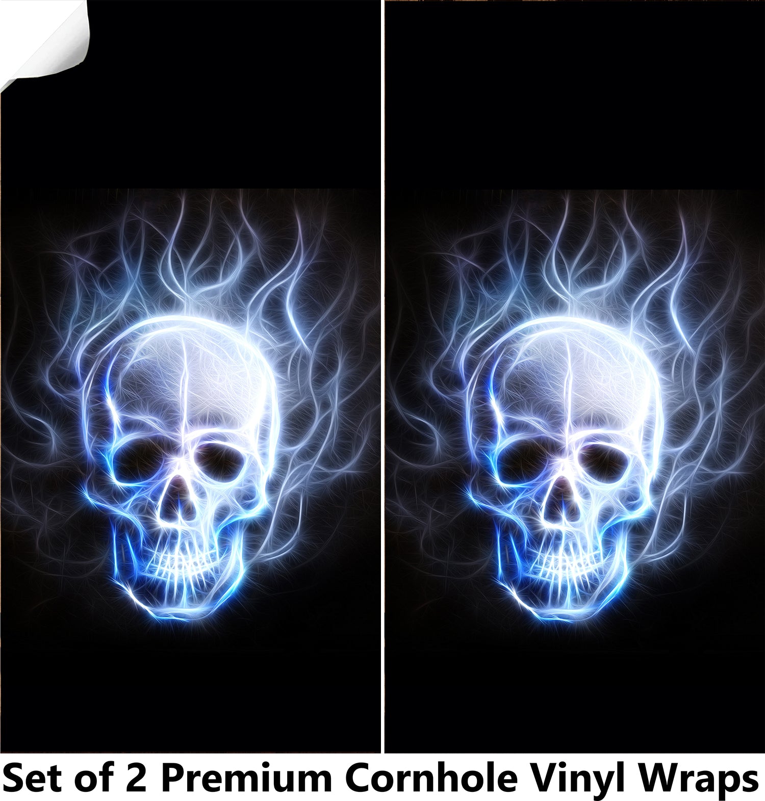 WINDY SKULL Cornhole Boards Wraps (Set of 2)