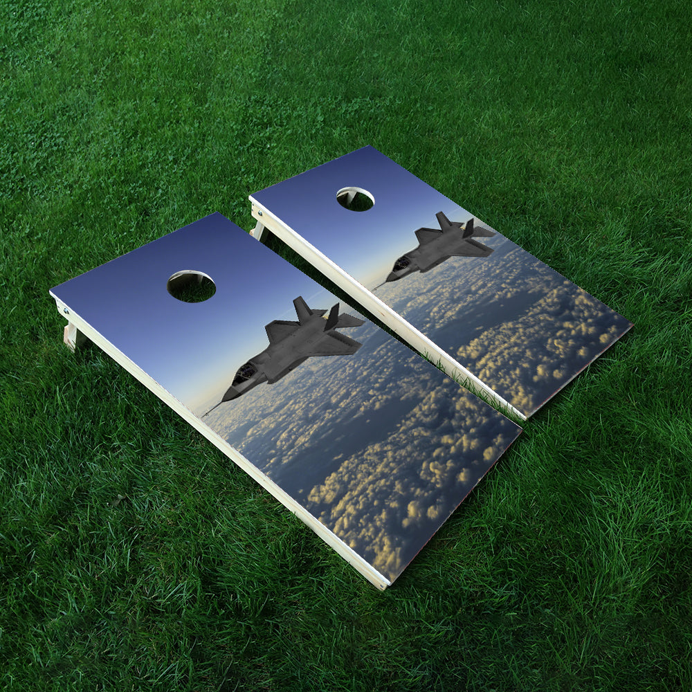 Jet In Sky Cornhole Boards Wraps (Set of 2)