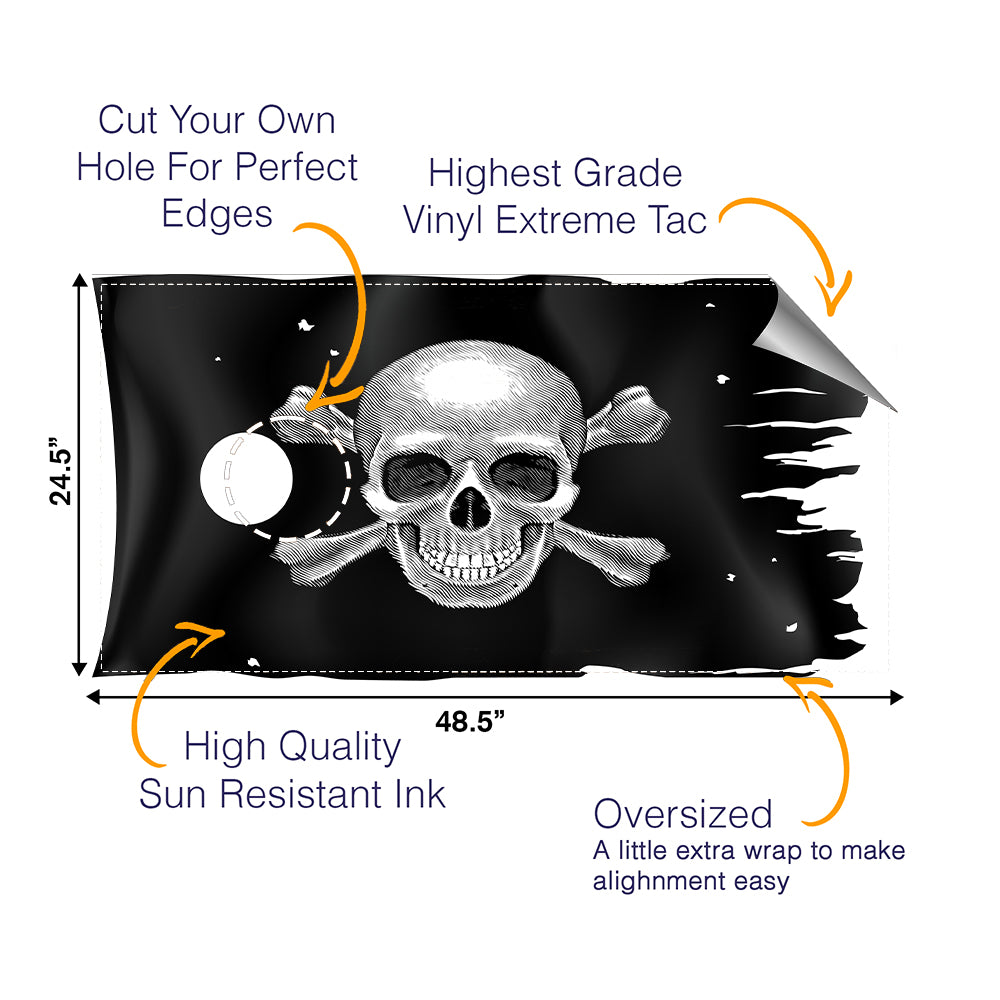 Pirate Skull Cornhole Boards Wraps (Set of 2)