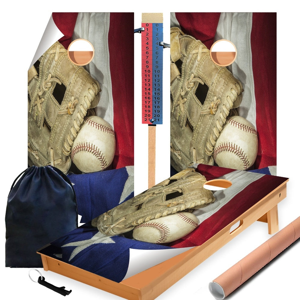 Glove and Mitt Cornhole Boards Wraps (Set of 2)