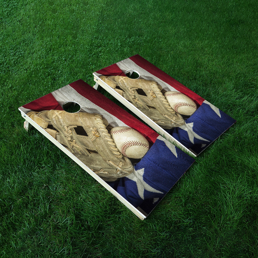 Glove and Mitt Cornhole Boards Wraps (Set of 2)