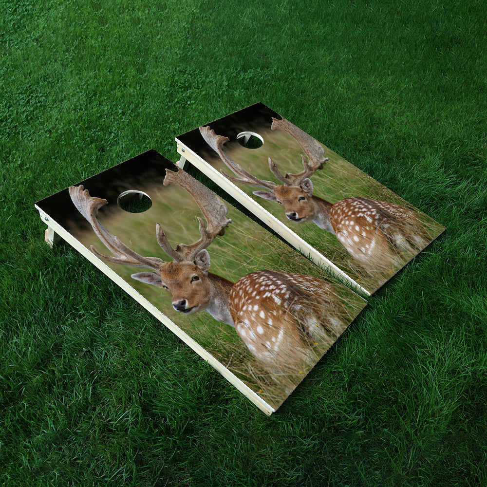 White Spot Deer Cornhole Boards Wraps (Set of 2)