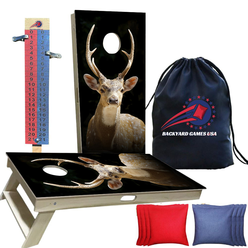 Deer in Black Professional Cornhole Boards