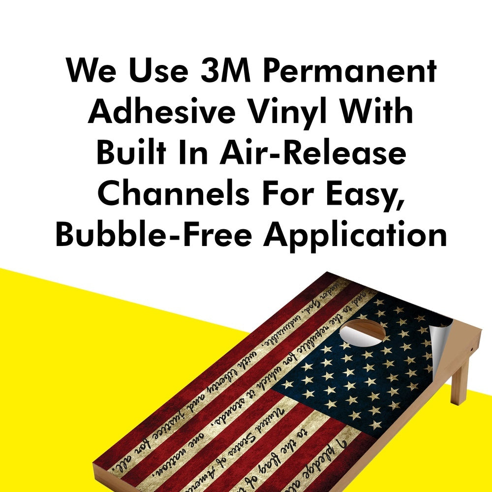 Pledge of Allegiance Cornhole Boards Wraps (Set of 2)