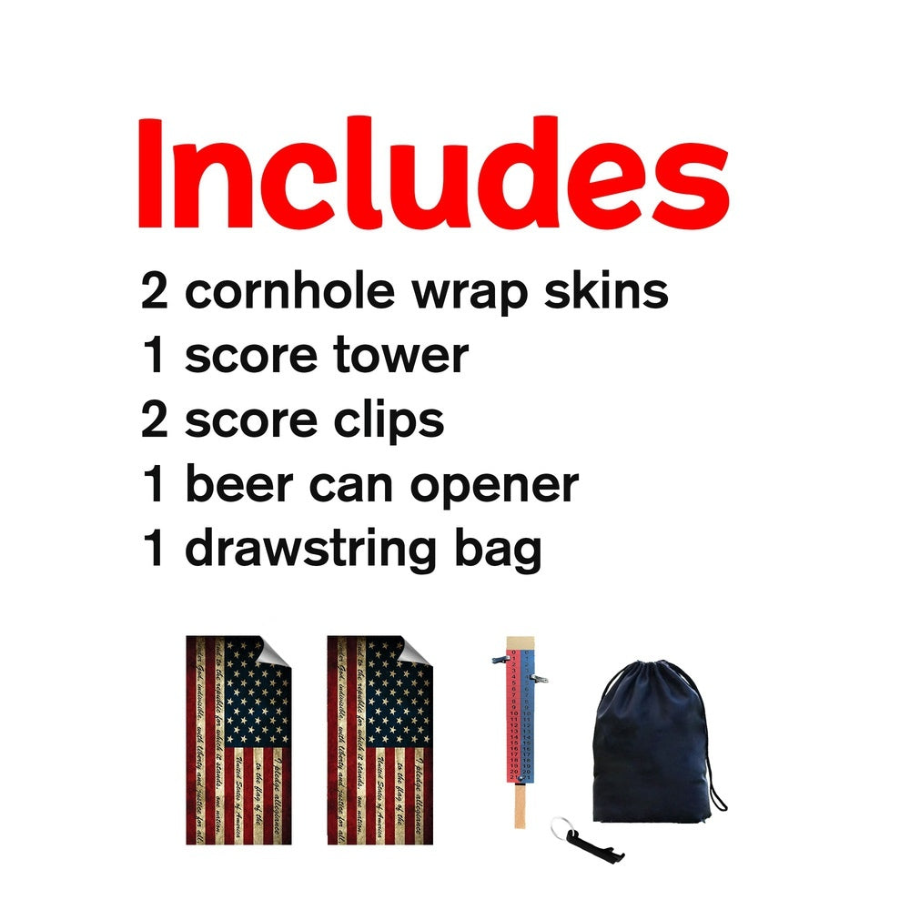 Pledge of Allegiance Cornhole Boards Wraps (Set of 2)