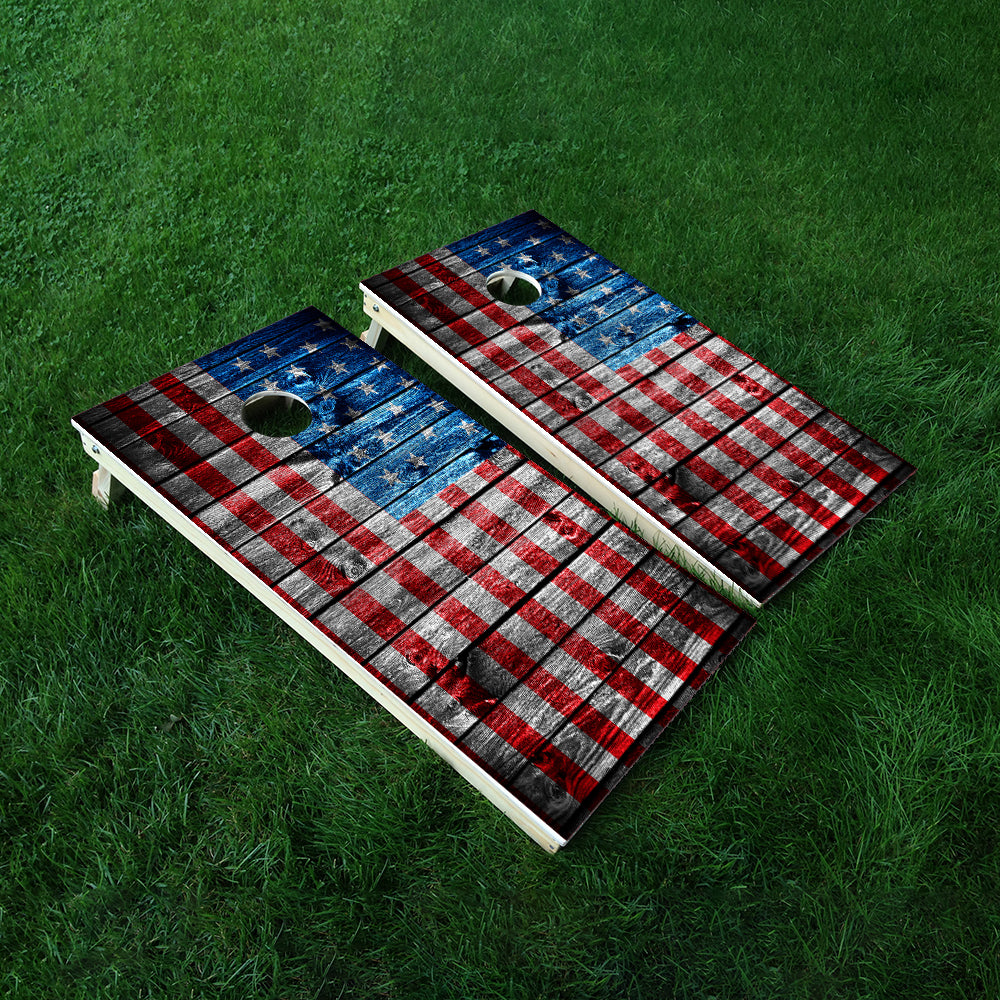 Sideway Wooden Panel Cornhole Boards Wraps (Set of 2)