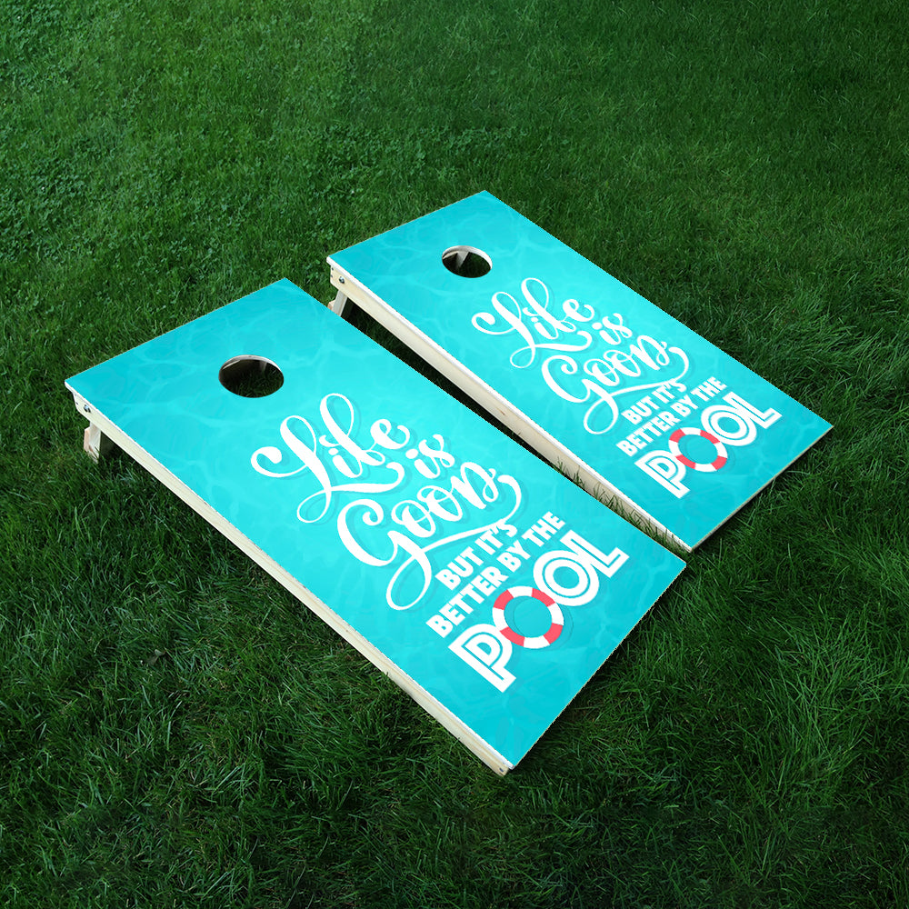 Life is Better by the Pool Cornhole Boards Wraps (Set of 2)
